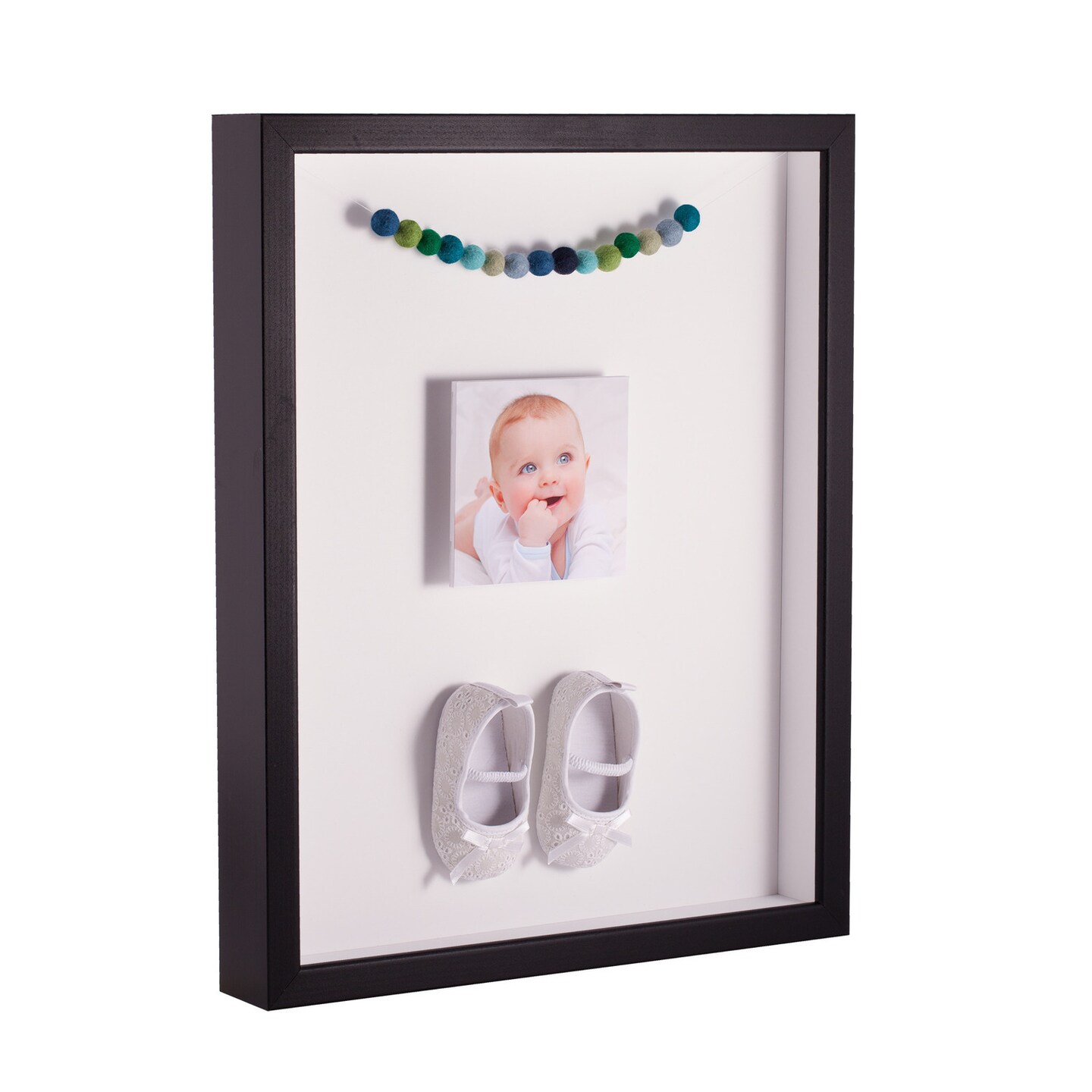 ArtToFrames 16x24 Inch Shadow Box Picture Frame, with a Satin Black Tall 1.00" Wide Shadowbox frame and Super White Mat Backing (4654)