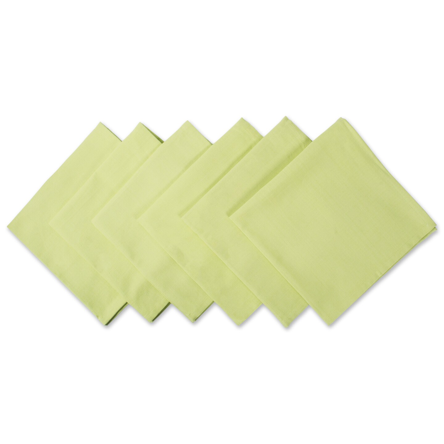 Contemporary Home Living Pack of 6 Lime Green Solid Square Cloth Napkins 20&#x22;