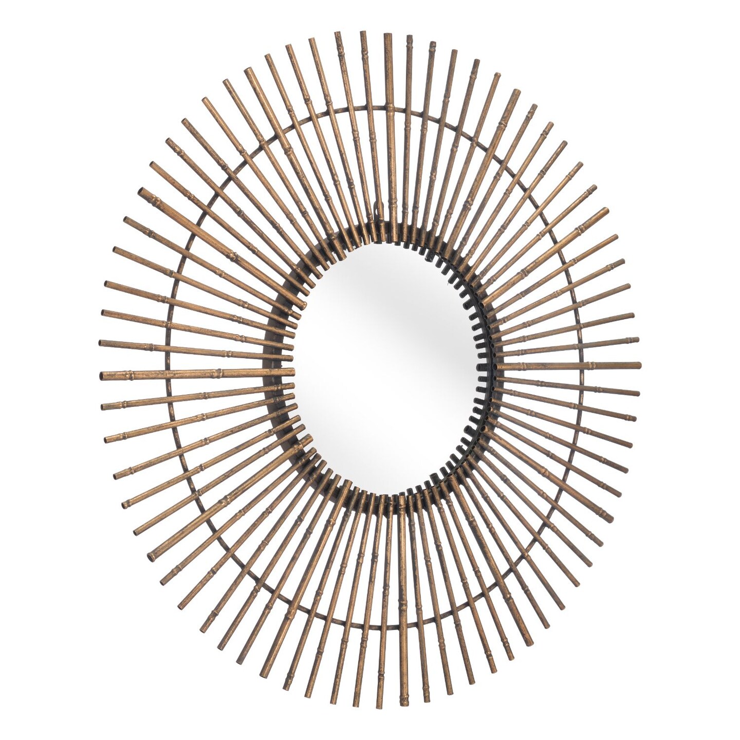 Modern Home 32&#x22; Gold Sundial Framed Round Wall Mirror