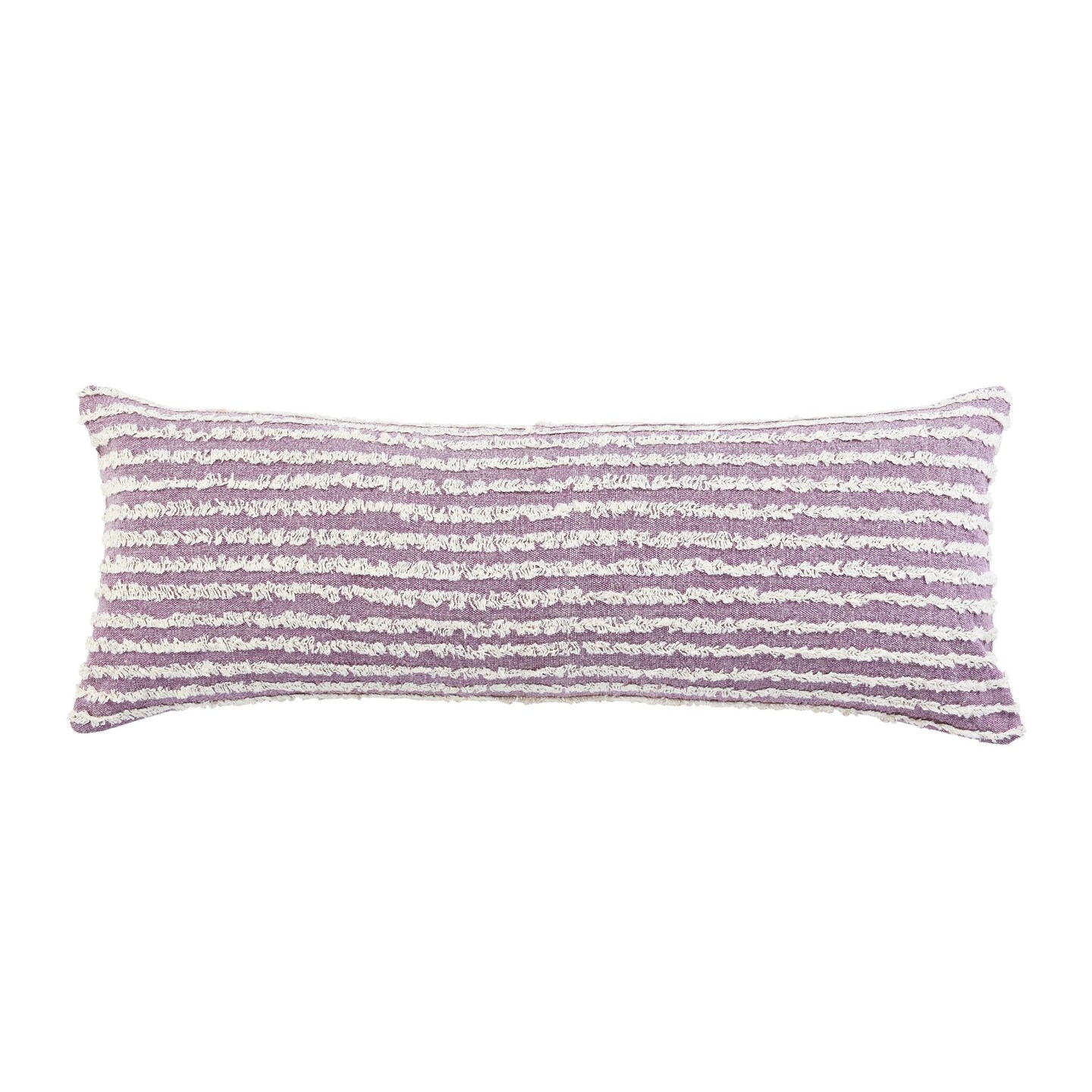 Laddha Home Designs 36&#x22; Lavender and White Wispy Ways Rectangular Lumbar Throw Pillow