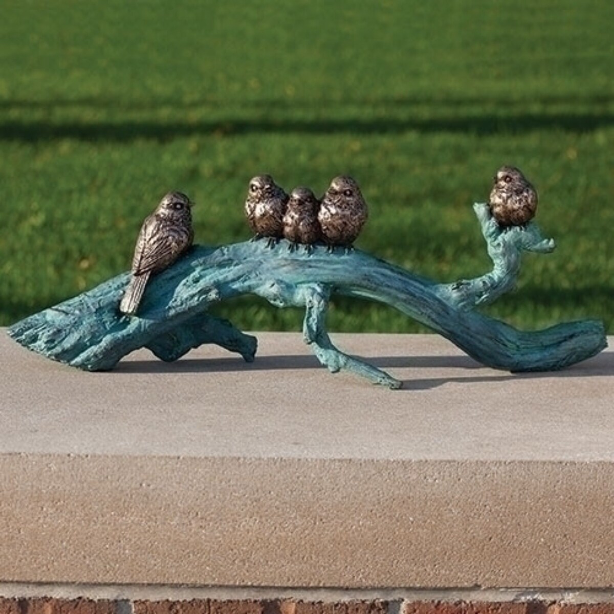 Roman 22.25&#x22; Bird on Branch Outdoor Garden Statue