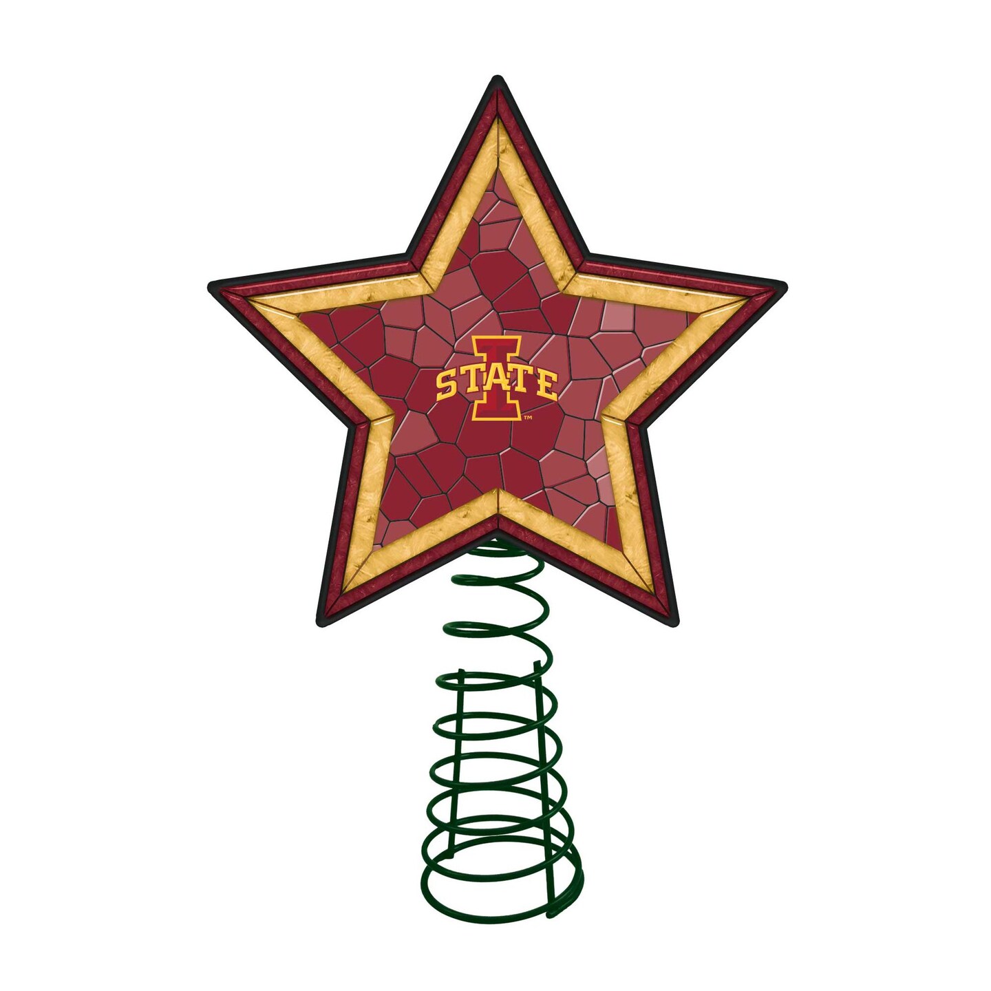 The Memory Company 10" Lighted Red and Yellow Star NCAA Iowa State Cyclones Christmas Tree Topper