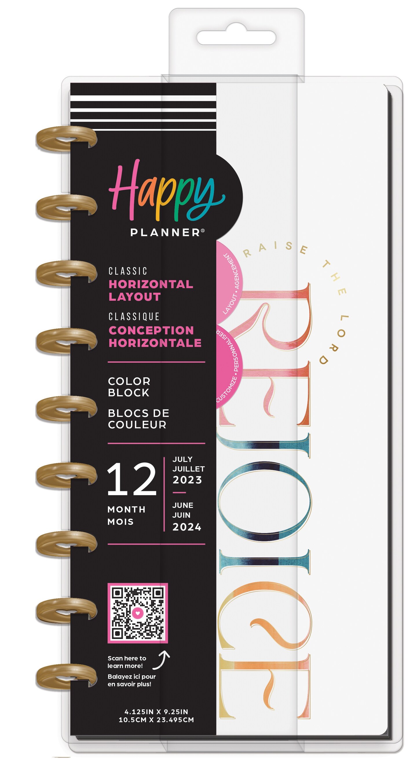 Happy Planner Skinny Classic 12-Month Planner-Colorblock; July '23 - June '24