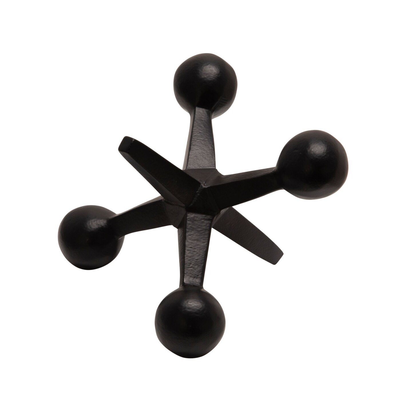 Kingston Living Solid Sphere Jacks Tabletop Sculpture - 7&#x22; - Black