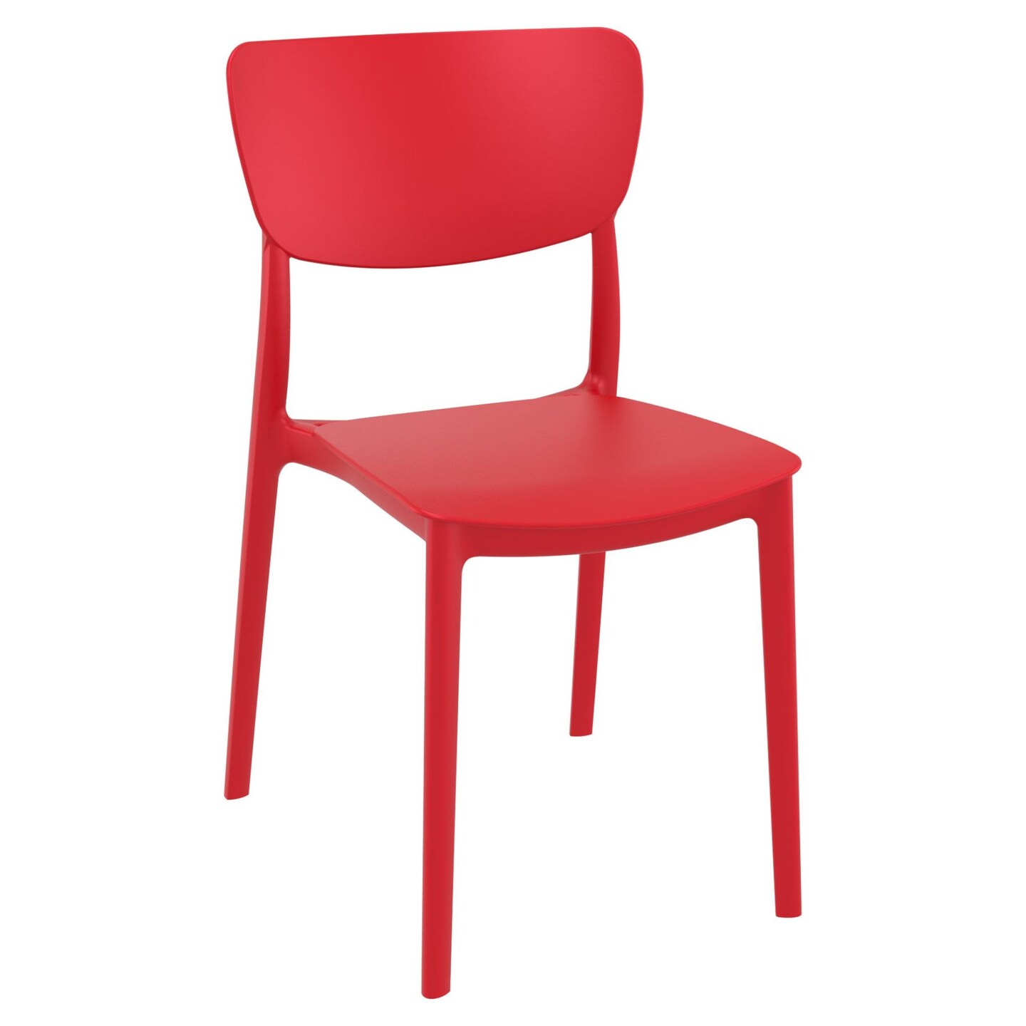 Luxury Commercial Living 33&#x22; Red Solid Stackable Patio Dining Chair