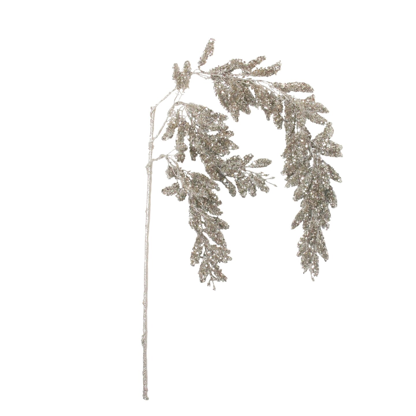 Northlight 48&#x22; Champagne Glitter Hanging Pine Christmas Spray