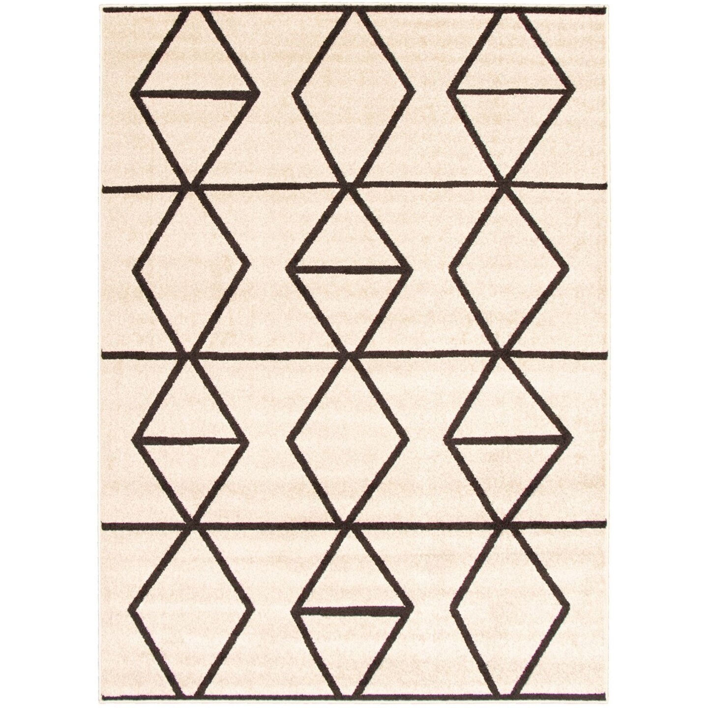 Chaudhary Living Geometric Moroccan Rectangular Area Throw Rug - 7.75&#x27; x 10&#x27; - Cream and Brown
