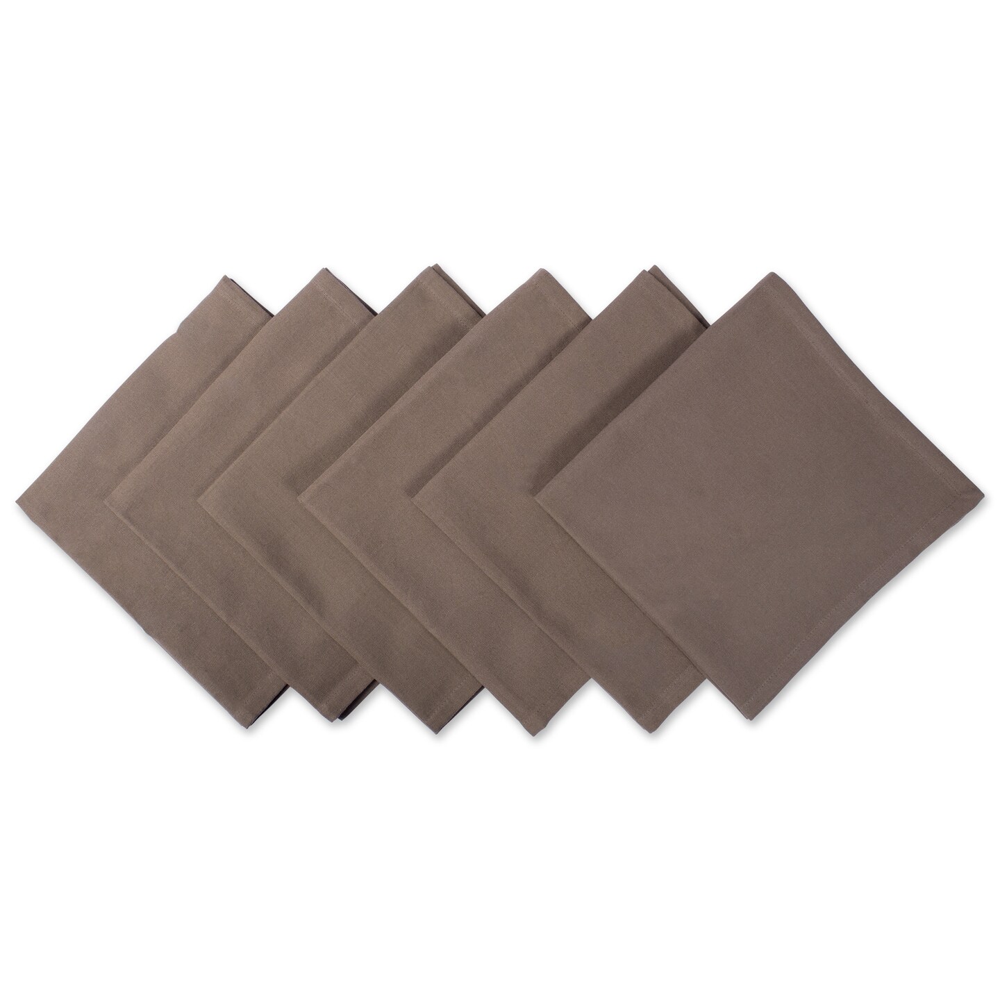 CC Home Furnishings Set of 6 Brown Decorative Cloth Napkins 20&#x22;