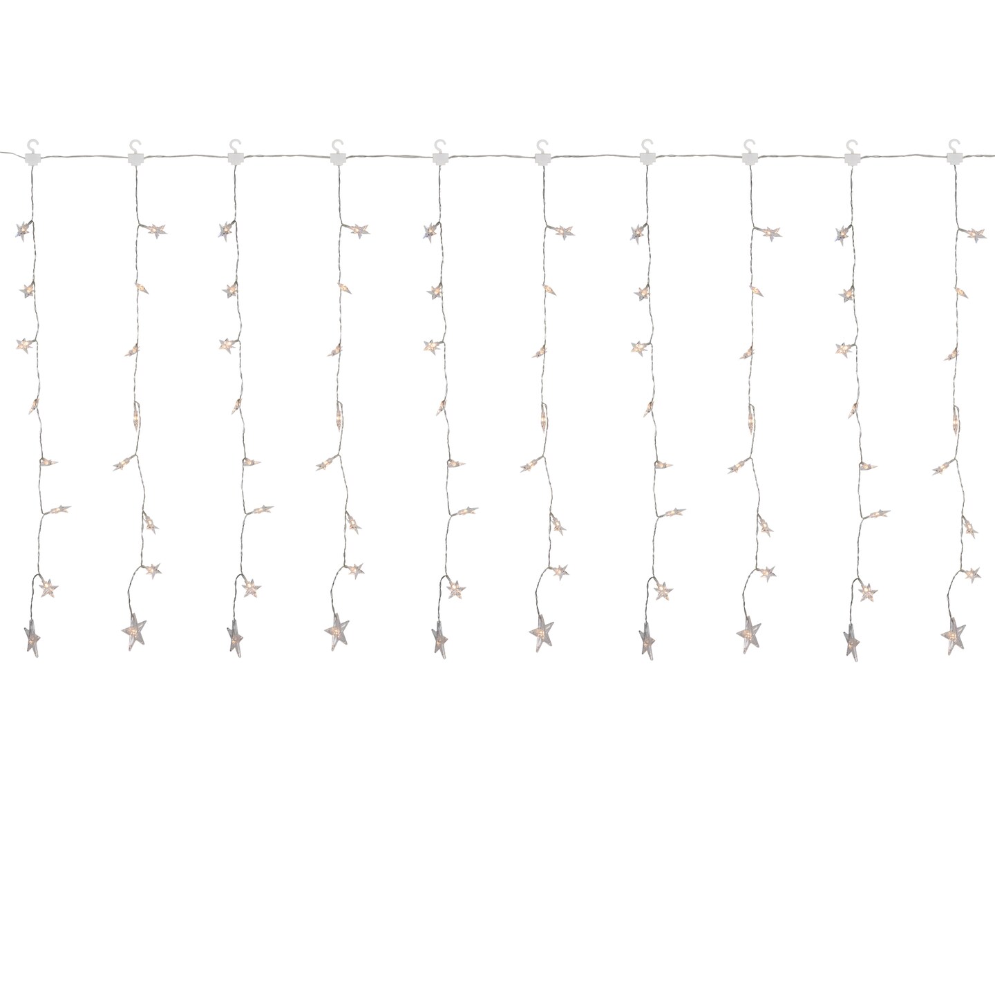 Northlight 120 LED Warm White Curtain Christmas Lights - 7.5&#x27; Clear Wire