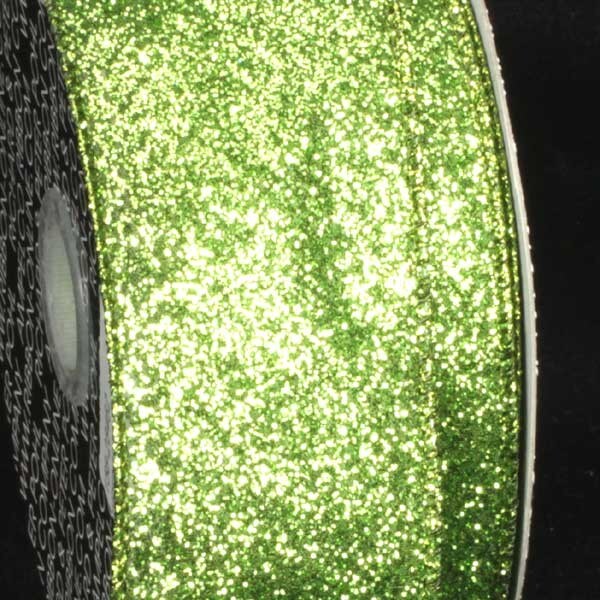 The Ribbon People Sparkling Green Glitter Wired Craft Ribbon 2&#x22; x 40 Yards