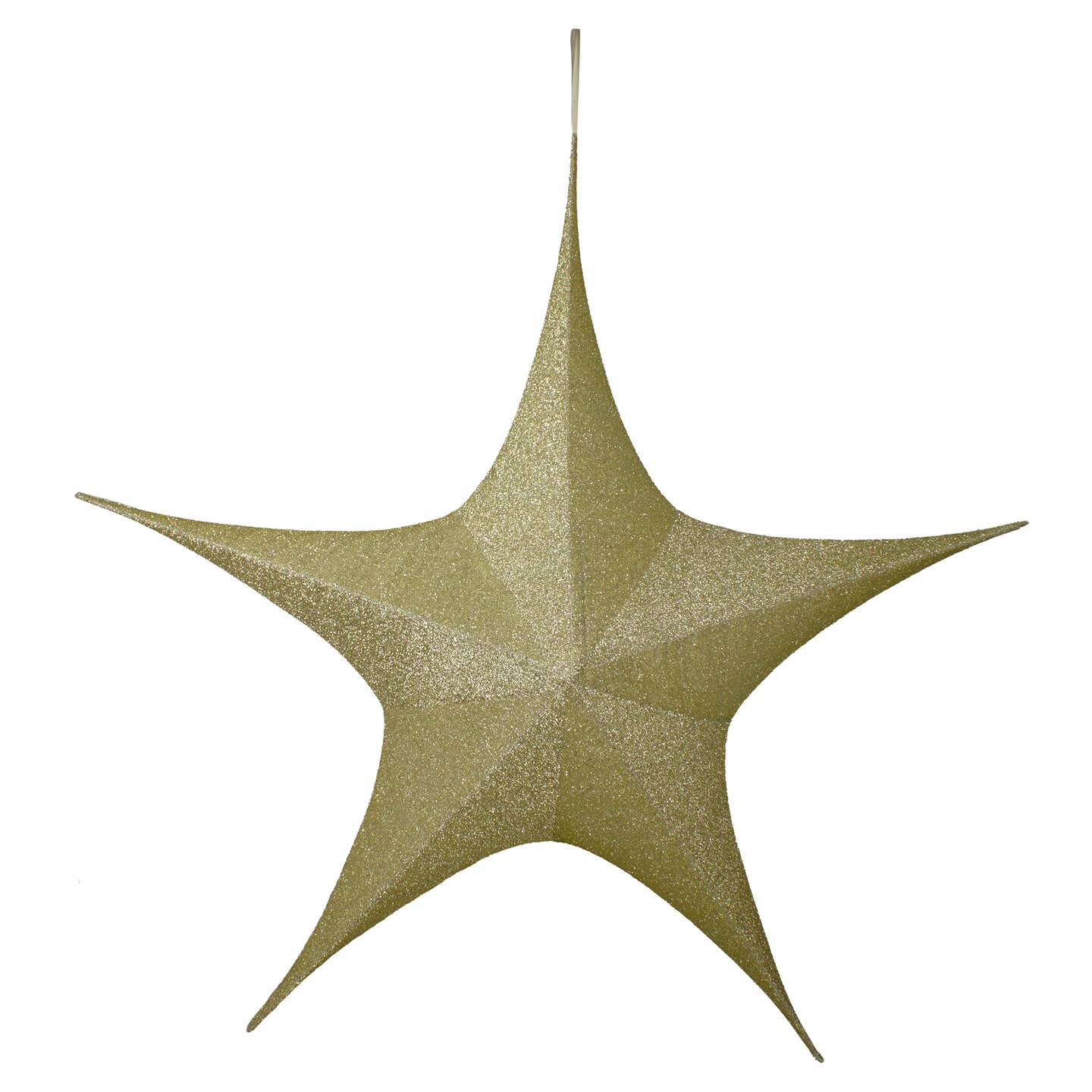 Northlight Foldable Tinsel Christmas Star Outdoor Decoration - 44&#x22; - Gold Finish