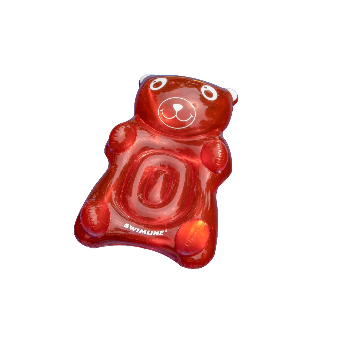 Swim Central Inflatable Red Transparent Gummy Bear Swimming Pool Float, 60-Inch