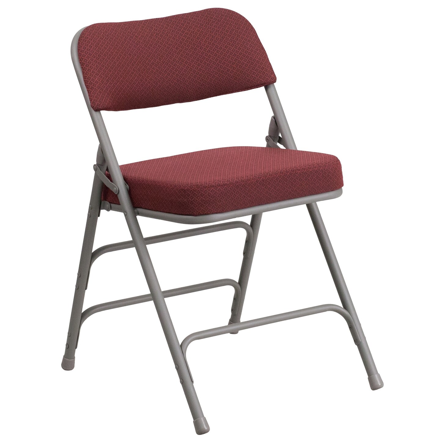 Flash Furniture Set of 2 Burgundy Red and Gray Curved Triple Braced Folding Chairs 29.5"