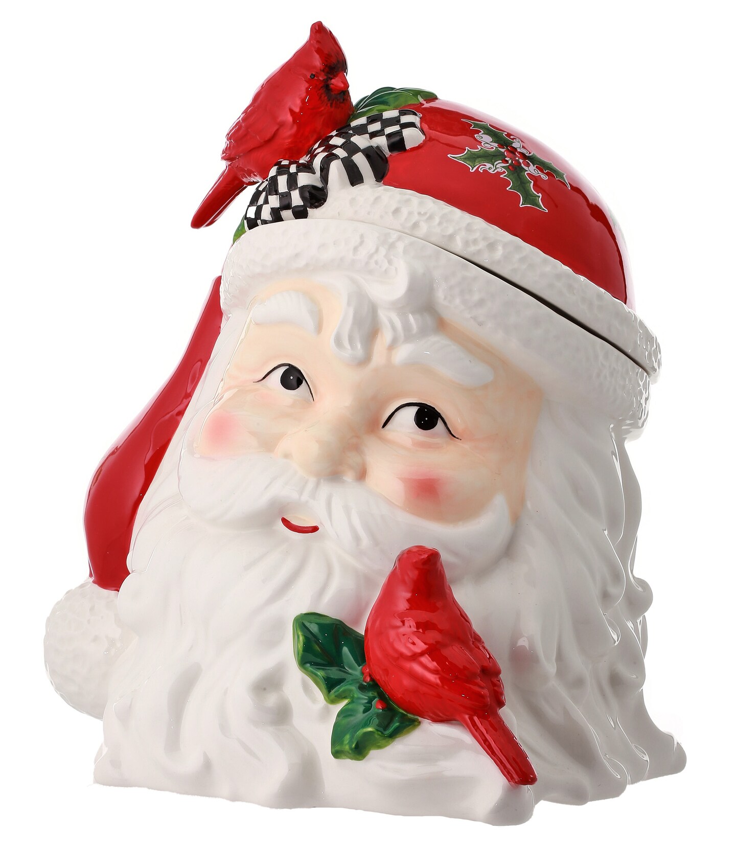Contemporary Home Living 11.5" Santa Claus with Cardinals Christmas Cookie Jar
