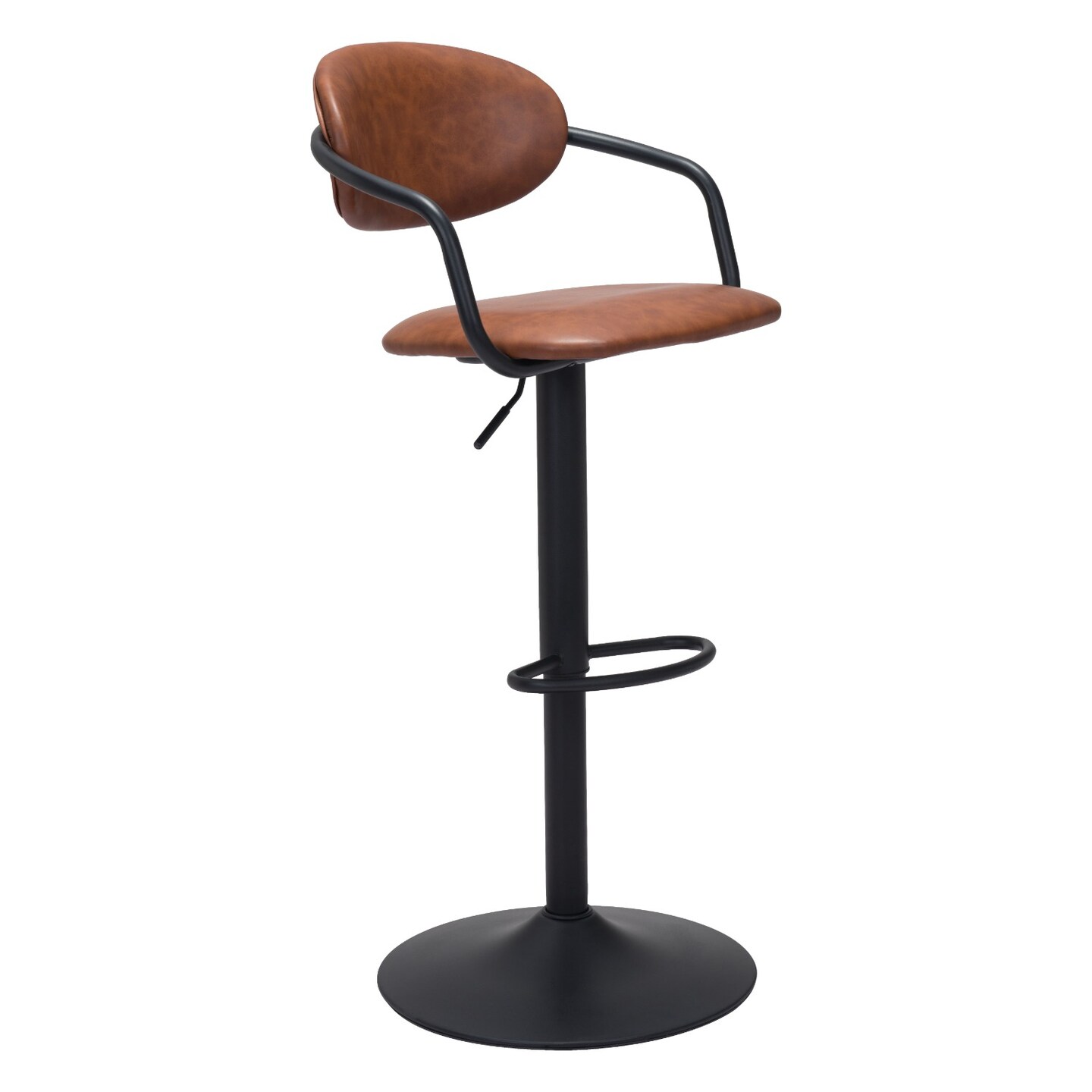 Modern Home 43.75&#x22; Brown and Black Upholstered Bar Chair