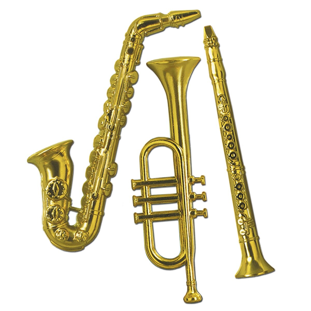 Beistle Club Pack of 36 Trumpet, Saxophone and Clarinet Decorations - 21"