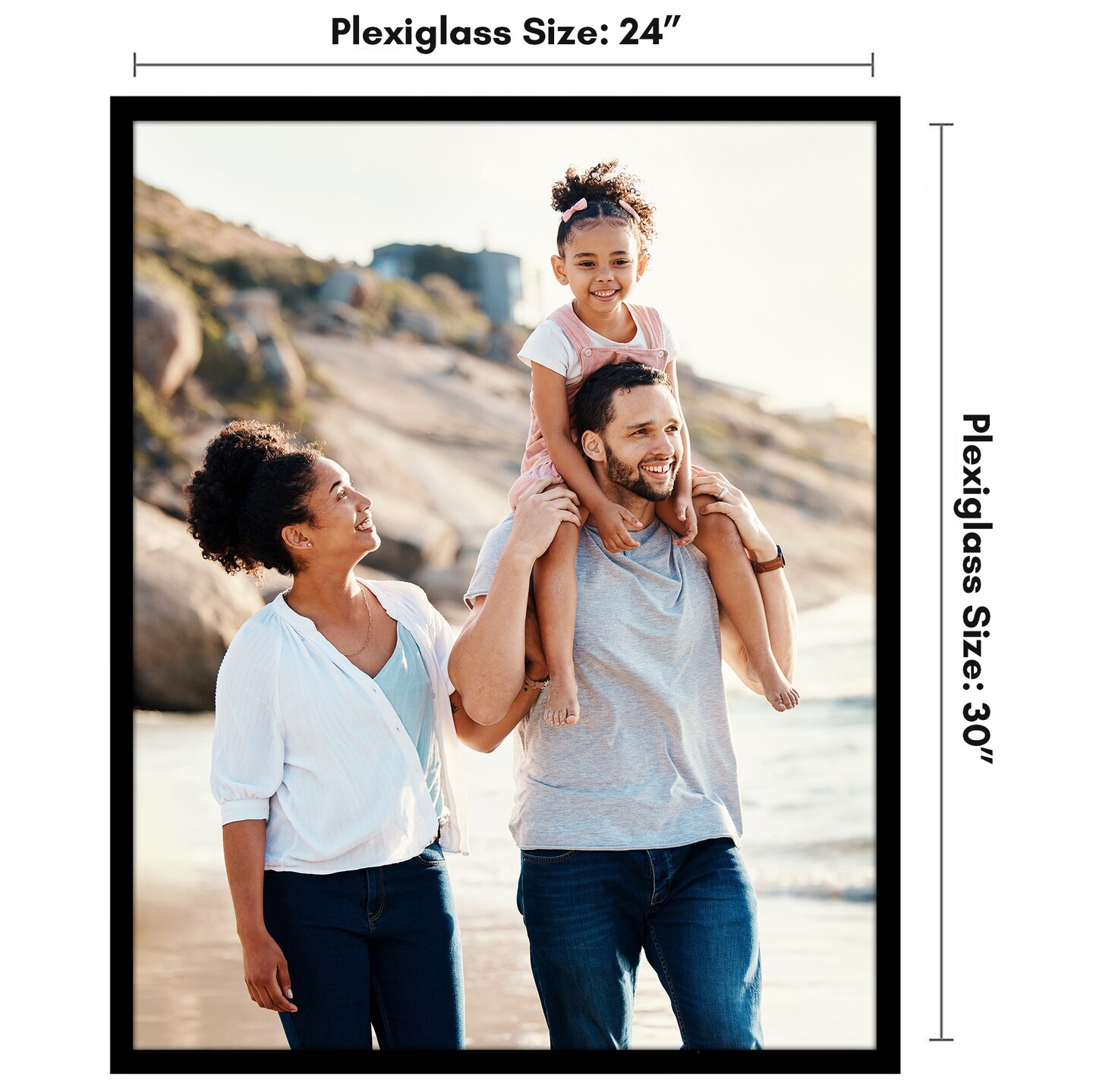 Americanflat Poster Frame - Perfect Frame for Photos and Artwork - Large Picture Frame - Polished Plexiglass - Hanging Hardware with Horizontal and Vertical Display - Black