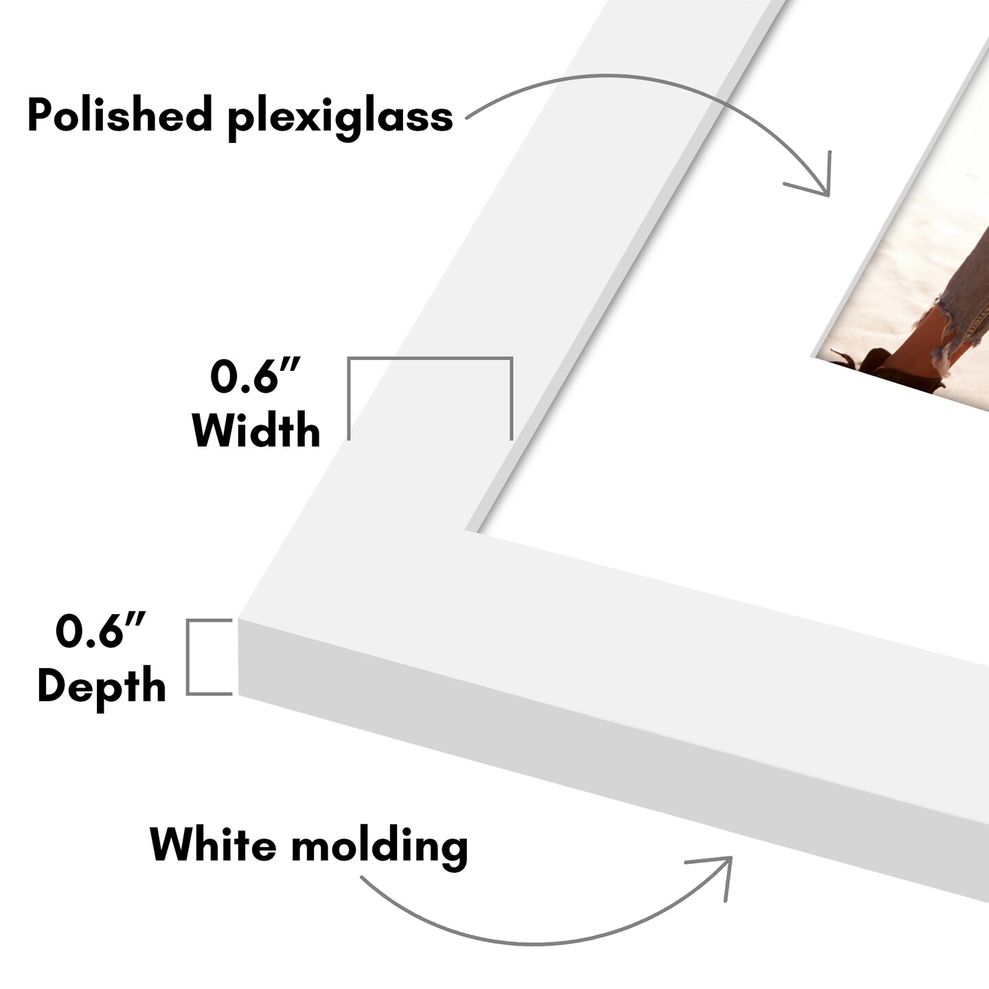 Americanflat 2 Pack of Picture Frames with Mat - Plexiglass Cover