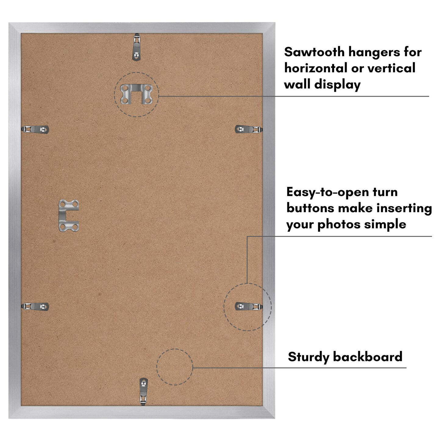 Americanflat Picture Frame Set with Mat - Set of 5 - Photo Frame Set of Five for Wall Display - Plexiglass Cover - Hanging Hardware