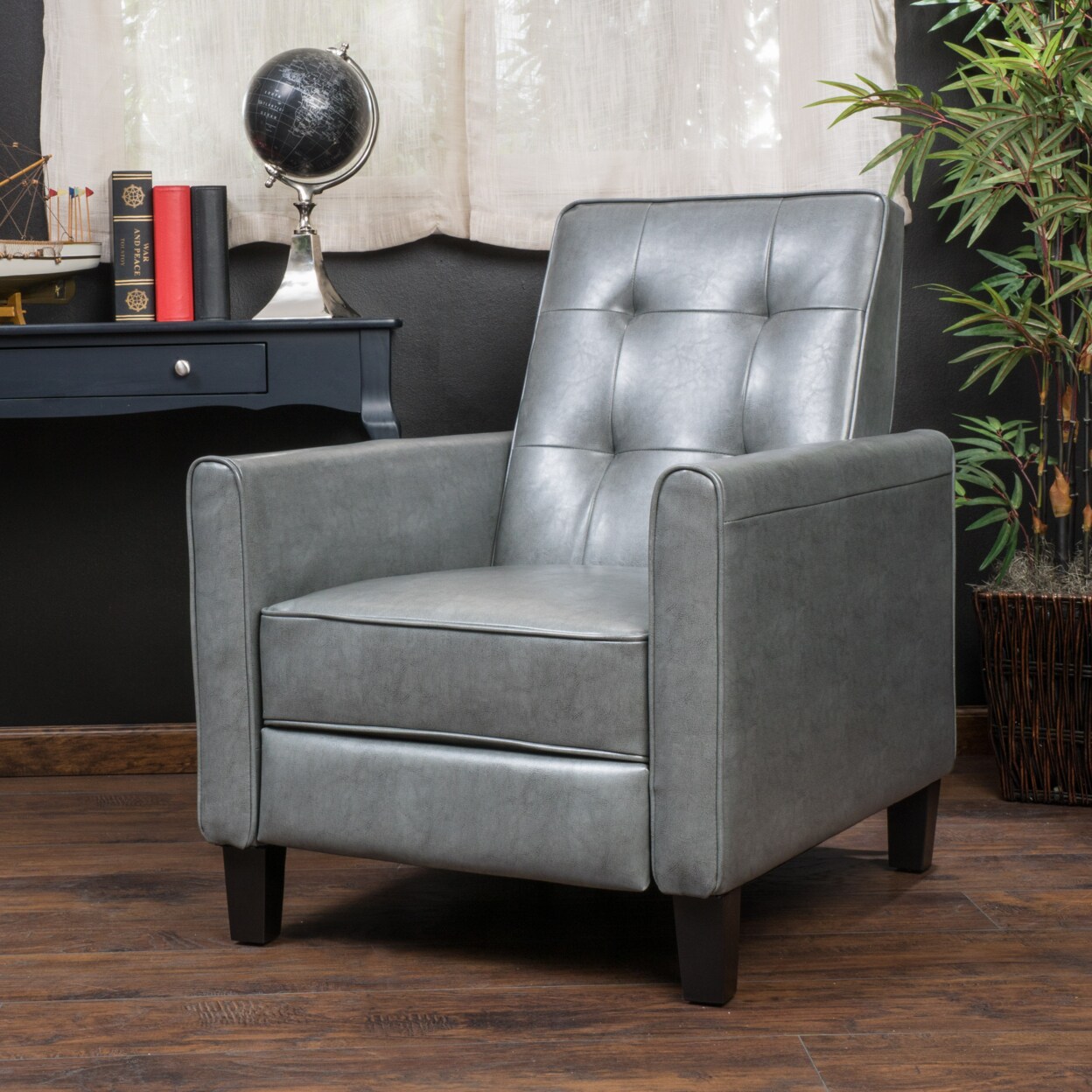 GDF Studio Elan Tufted Bonded Leather Recliner Chair