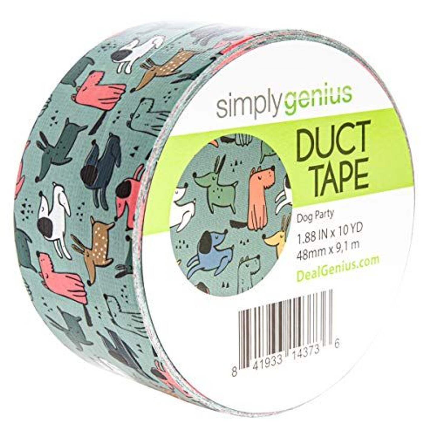 Simply Genius (Single Roll) Patterned Duct Tape Roll Craft Supplies For Kids Adults Colored Duct Tape Colors, Dog Party