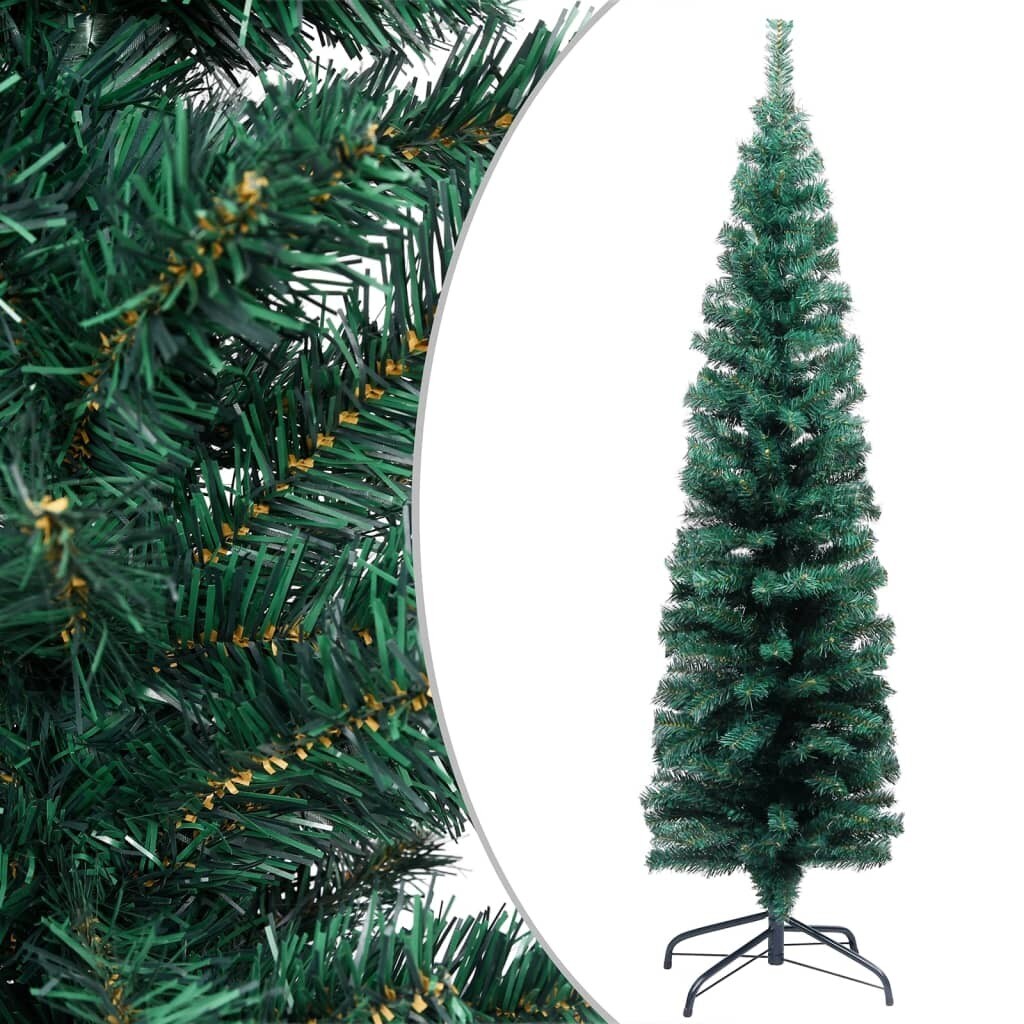 Slim Artificial Christmas Tree with LEDs&#x26;Ball Set