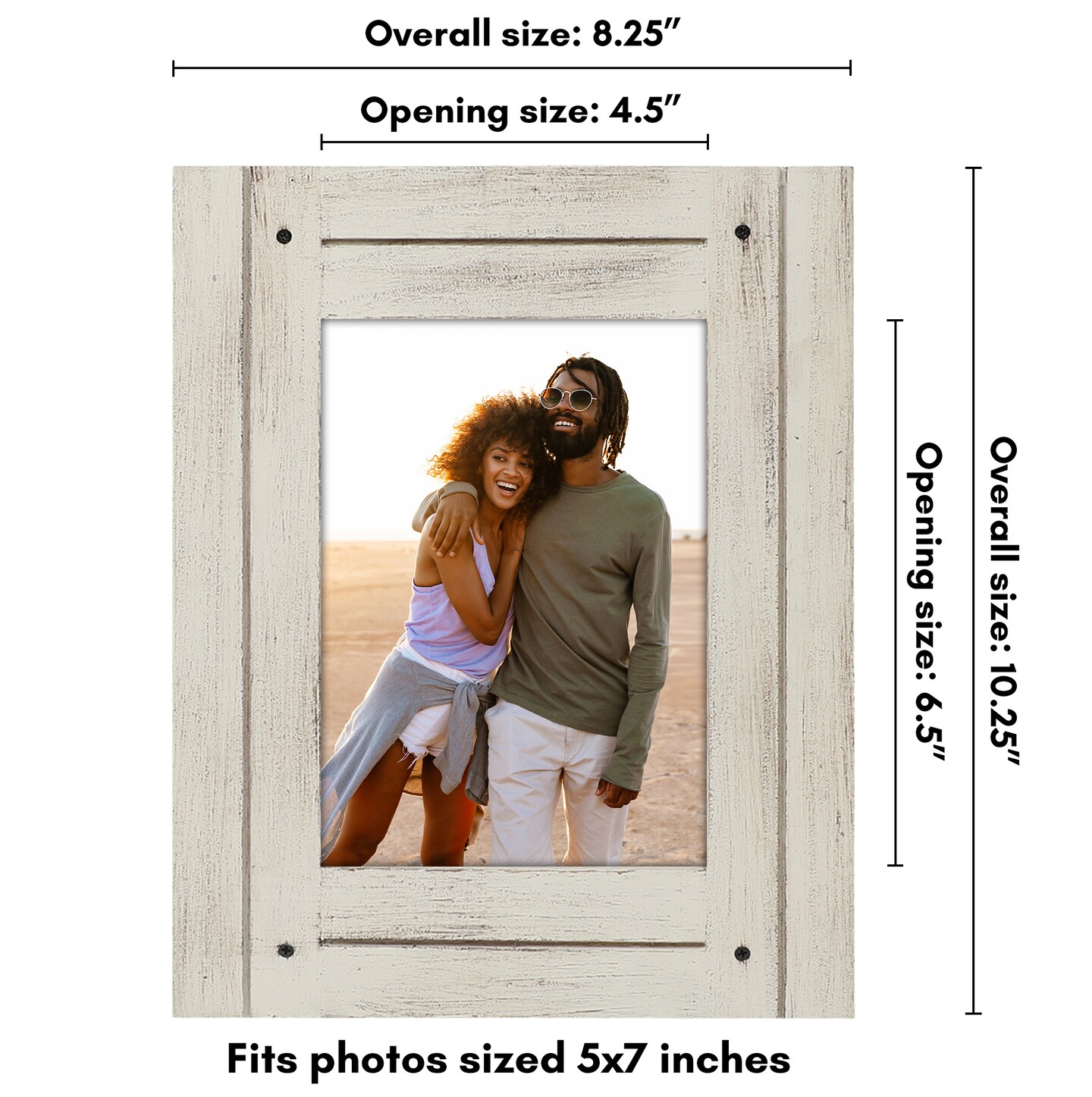 Americanflat Rustic Picture Frame - Modern Photo Frame for Unique Farmhouse Look - Polished Glass Cover - Hanging Hardware with Horizontal and Vertical Display - Includes Easel