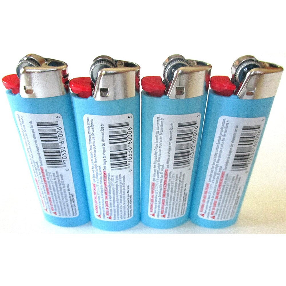 BIC   Baby Blue Classic Full Size Lighters New Lot of 4