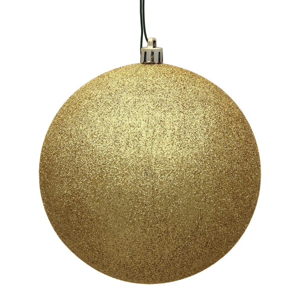 Vickerman 6 in. Gold Glitter Ball Christmas Ornament
