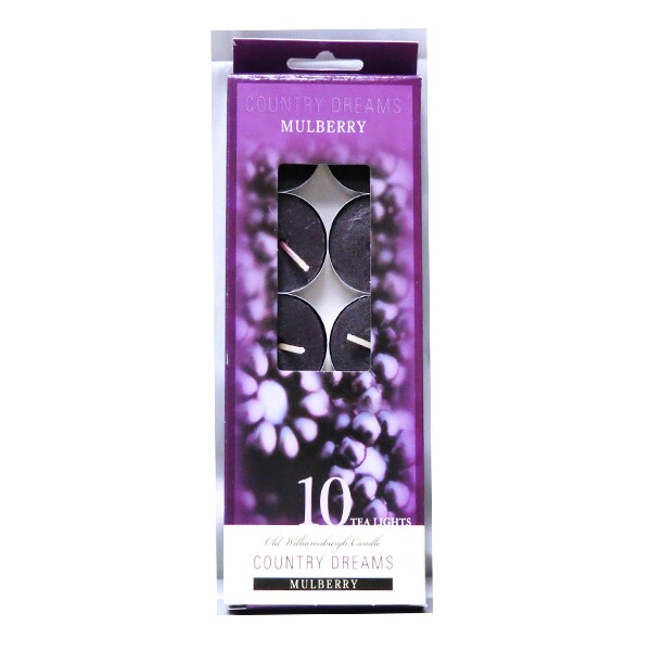 Country Dreams   10 Pack Scented Tea Lights- Mulberry
