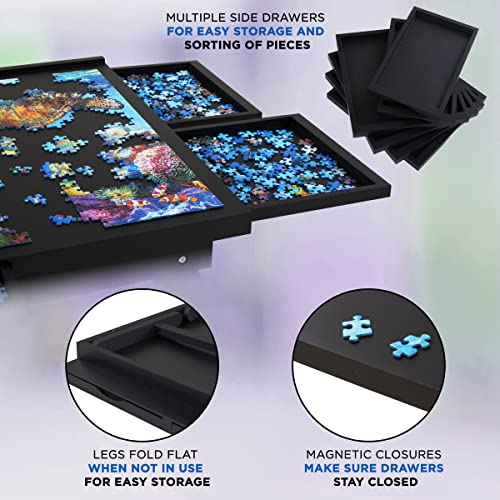 Jumbl 1000 Piece Puzzle Board, 23&#x201D; x 31&#x201D; Wooden Jigsaw Puzzle Table Board