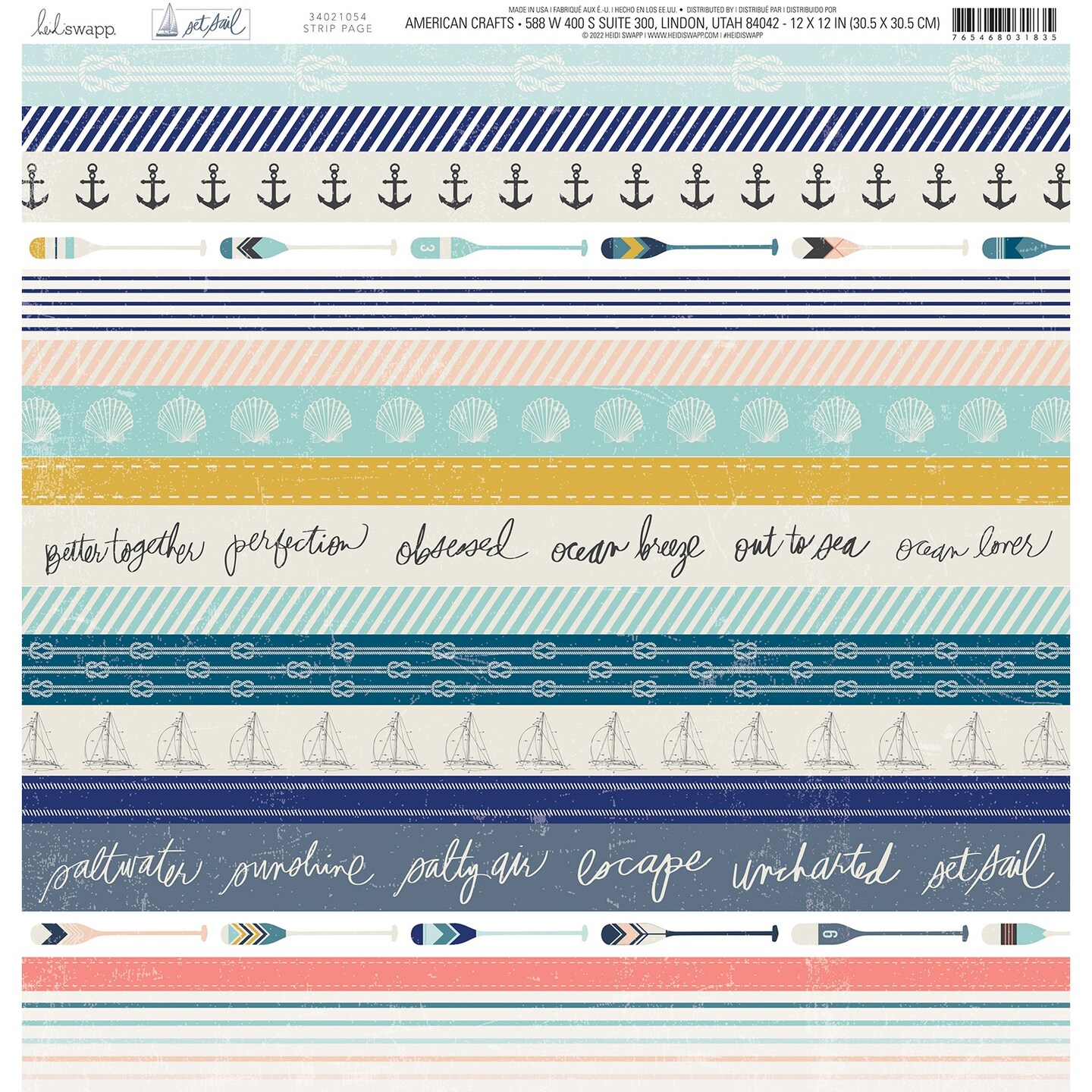 Heidi Swapp - Set Sail Collection - 12 x 12 Double Sided Paper - Circles