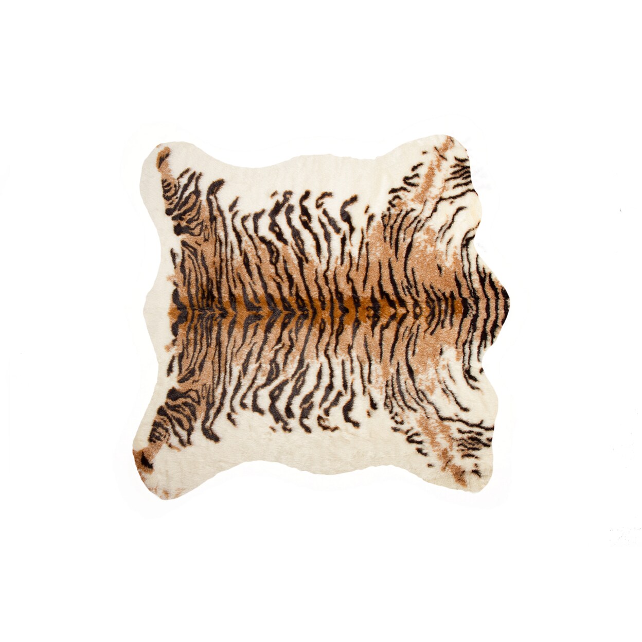 LUXE FAUX FUR FAUX COWHIDE RUG/THROW 4 1/4&#x22;X5&#x27; TIGER