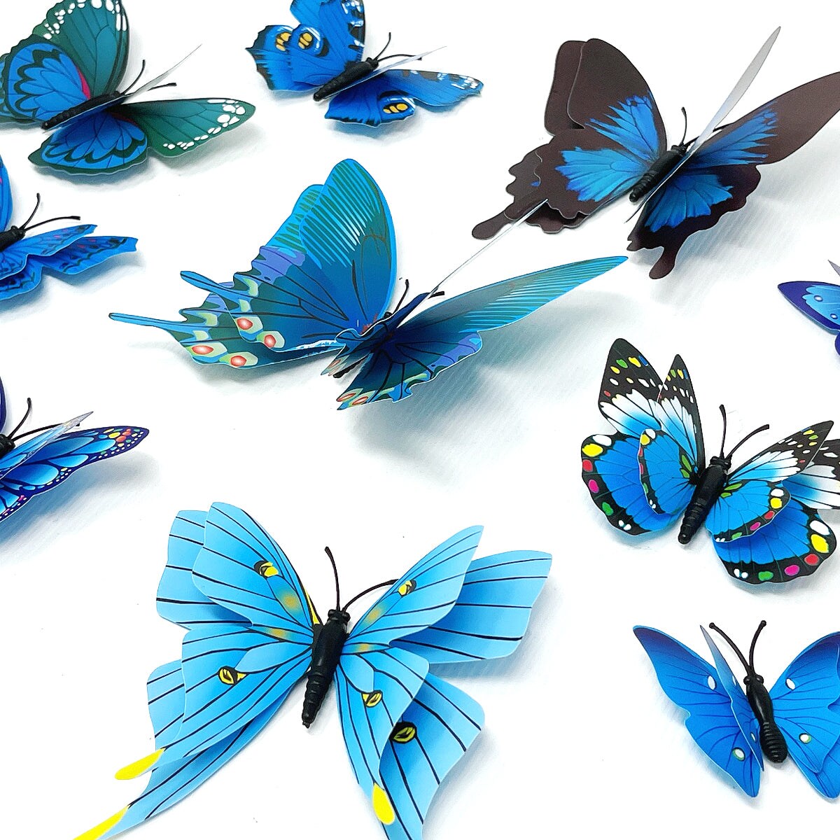 Wrapables 3D Double Wings Butterfly Decorative Wall Decor Stickers, Decals for Bedroom (24 pcs)