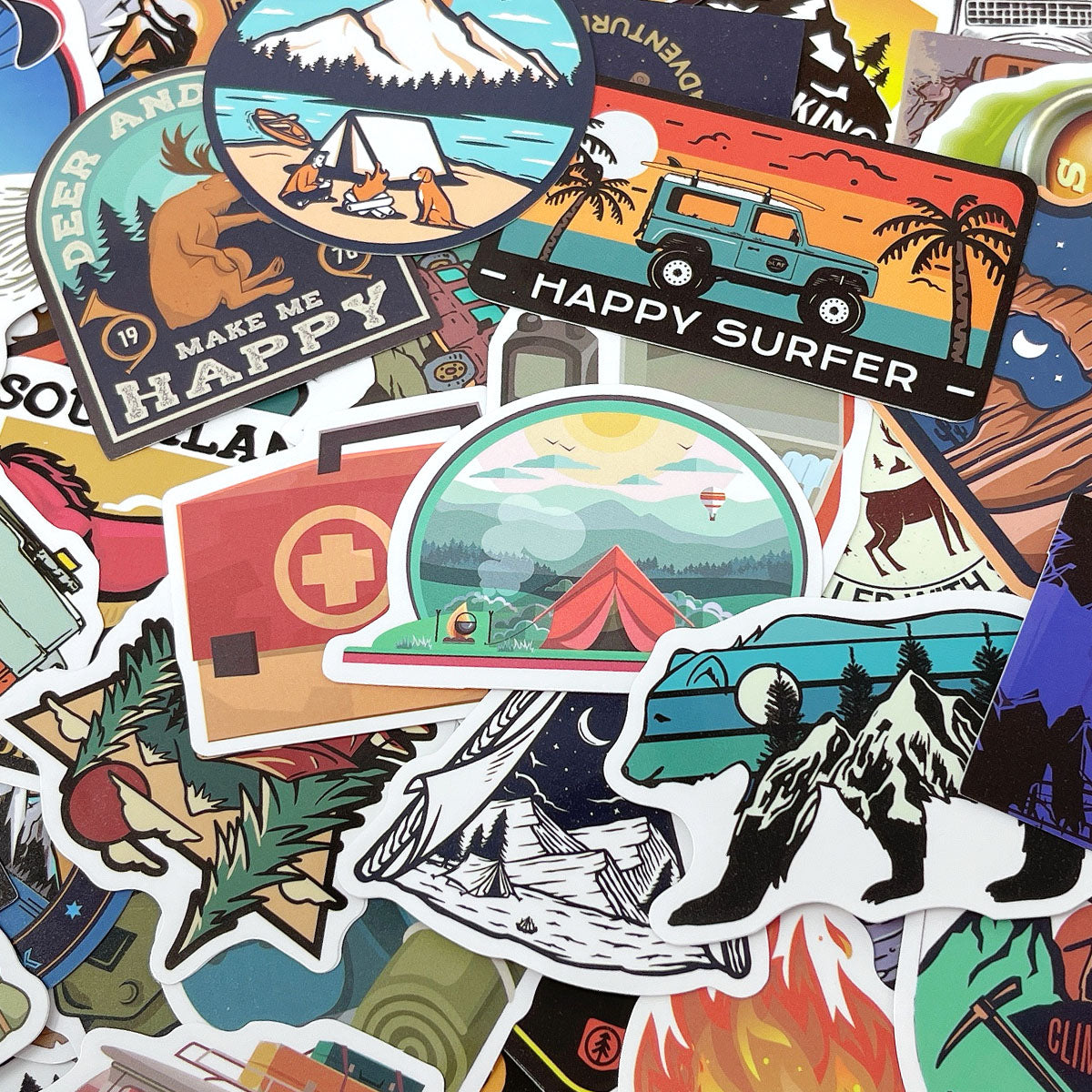 Wrapables Waterproof Vinyl Stickers for Water Bottles, Laptop, Phones, Skateboards, Decals for Teens, 80pcs