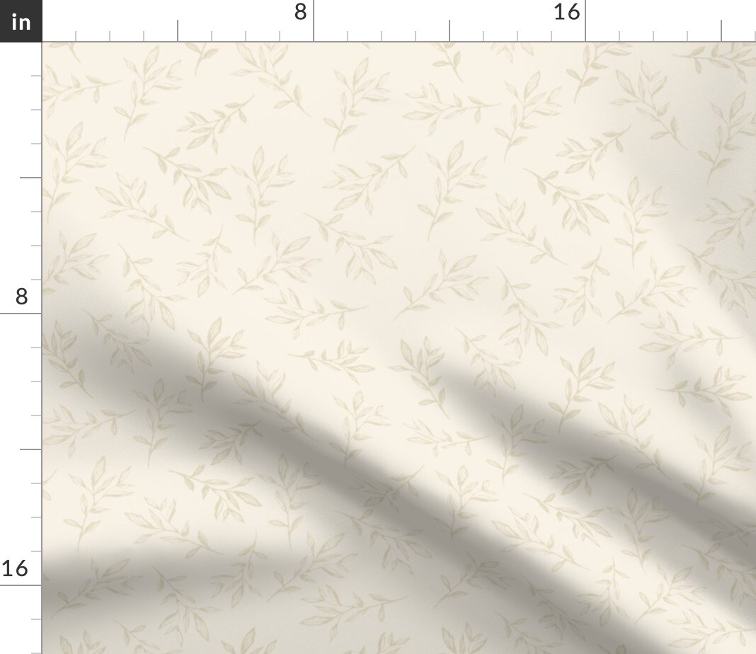 Floral Botanical Leaves Cottage Core Rustic Boho Custom Printed Fabric by Spoonflower Various Fabrics by the Yard or Fat Quarter