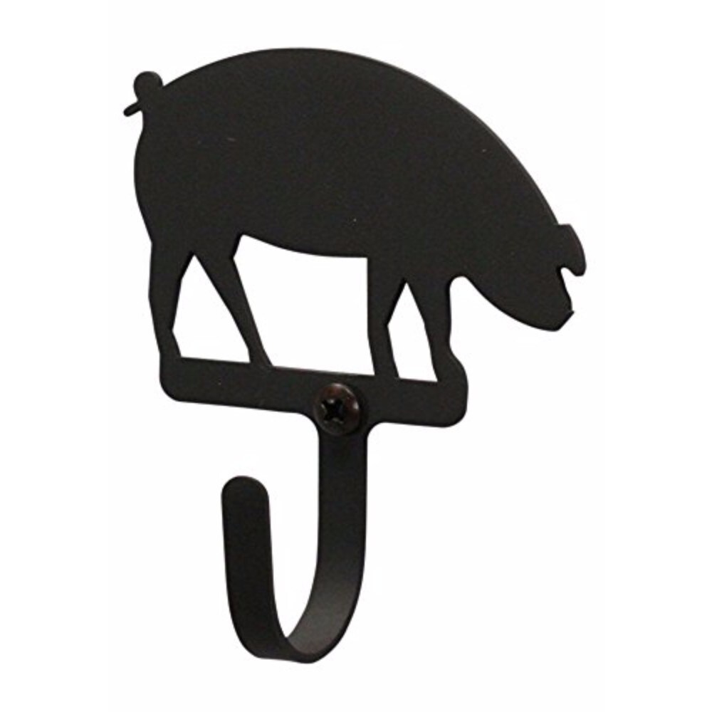 Village Wrought Iron   Pig Design Wall Hook Extra Small