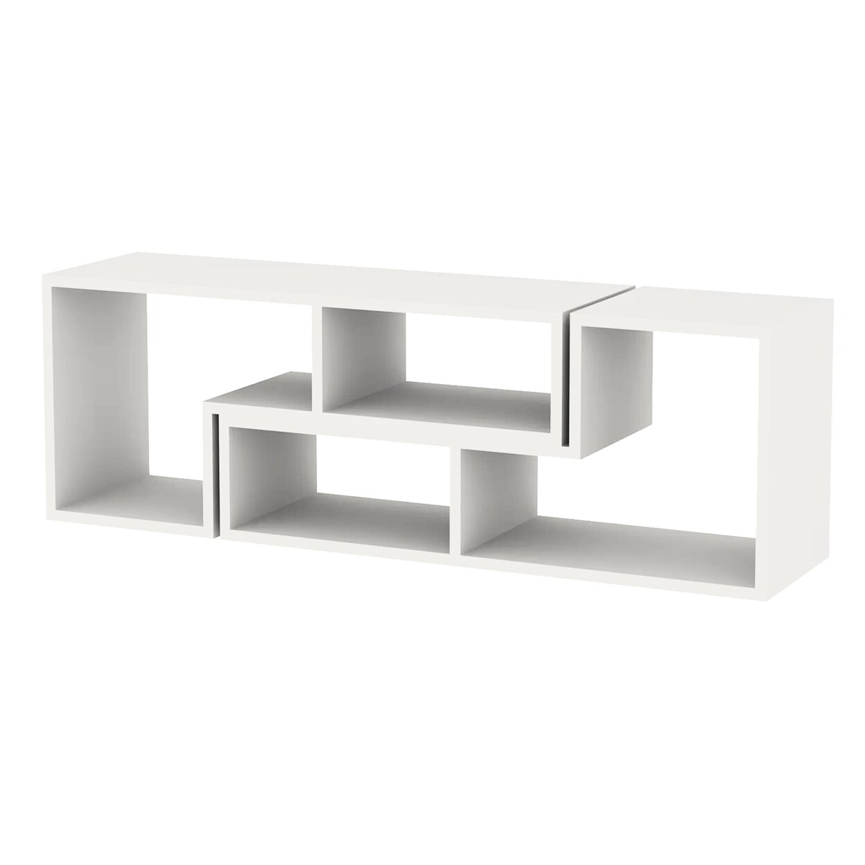 Coaster Hollow Core TV Console and Bookcase Combination, White- Saltoro Sherpi