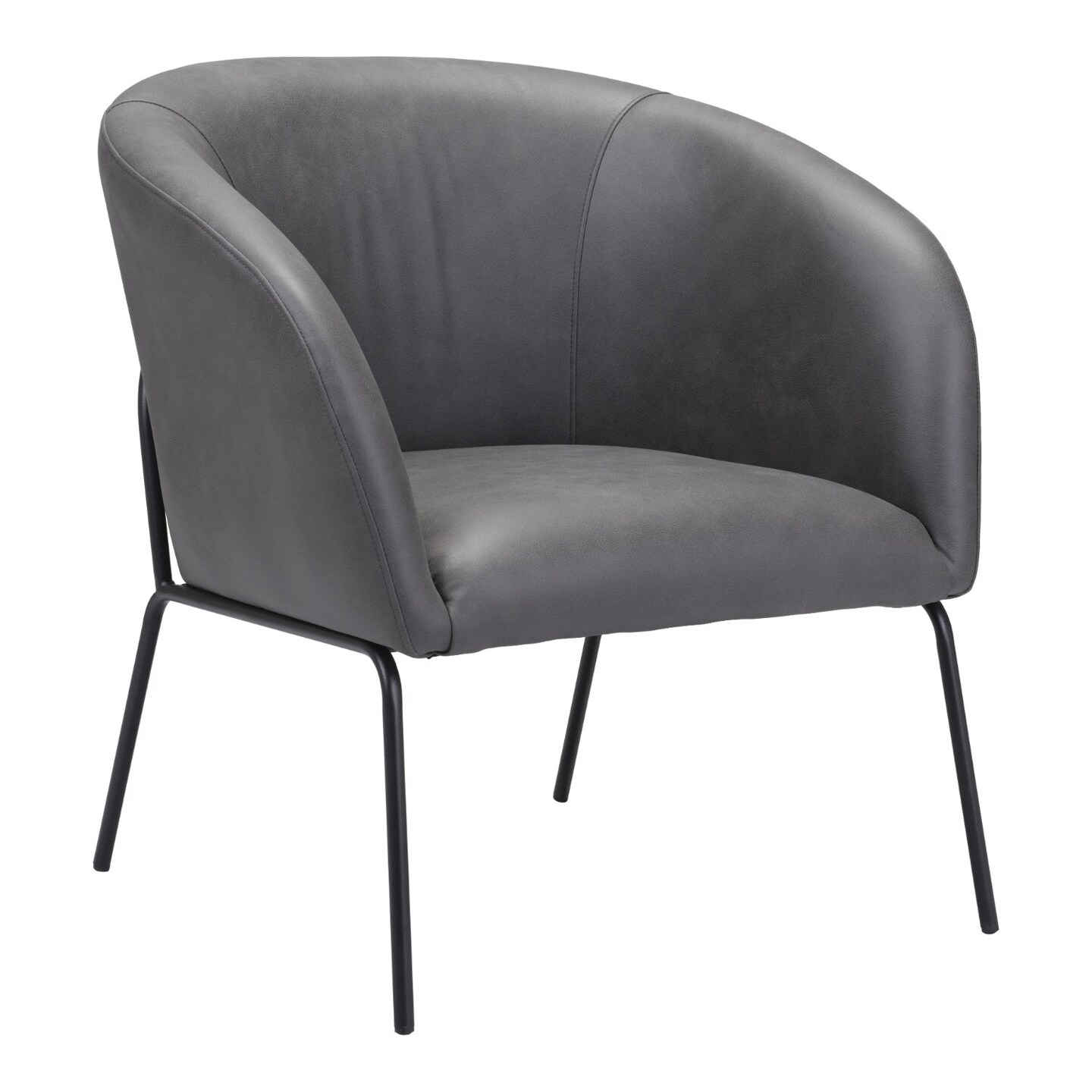 Modern Home 30&#x22; Vintage Gray and Black Upholstered Accent Armchair