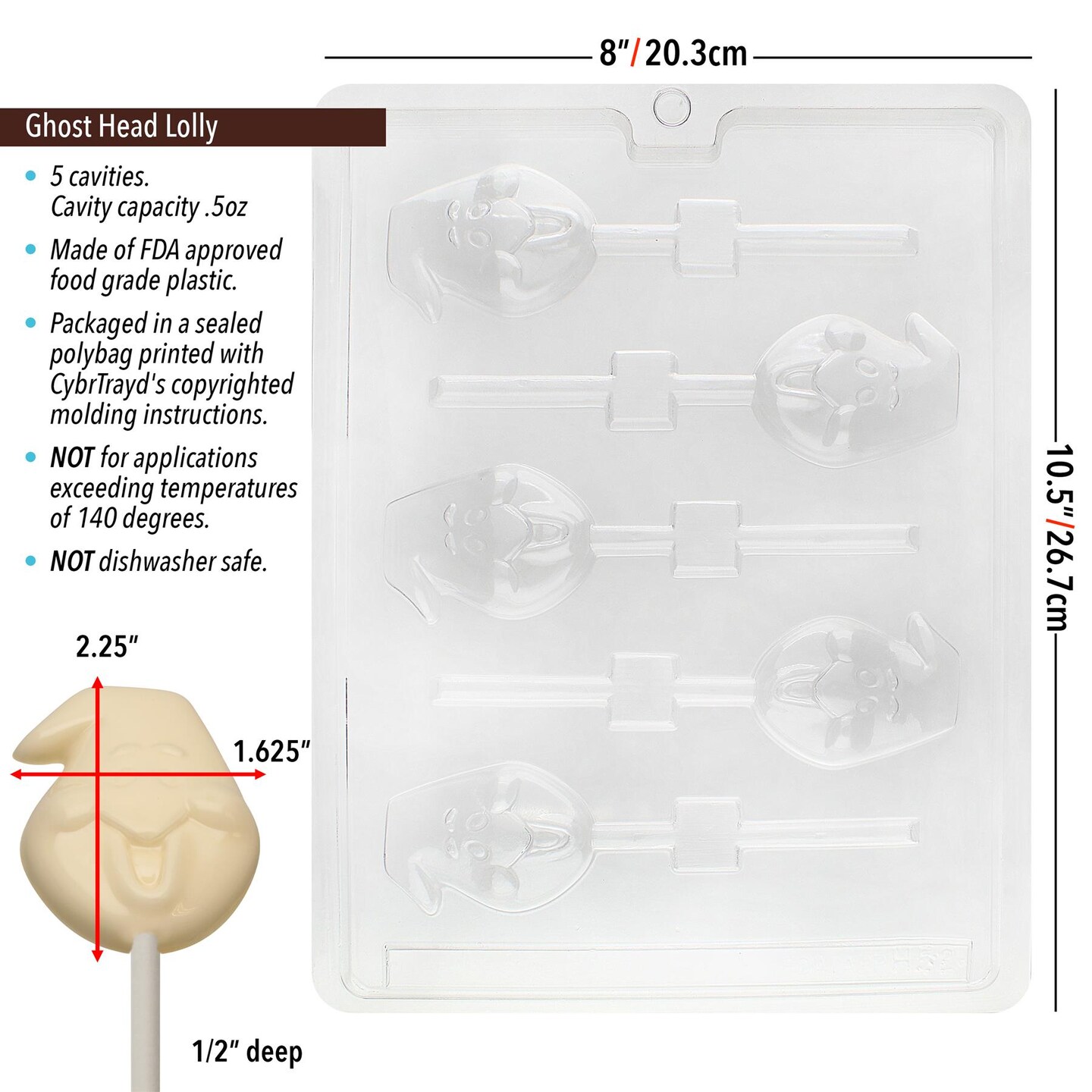 Chocolate Mold Ghost Head Lolly