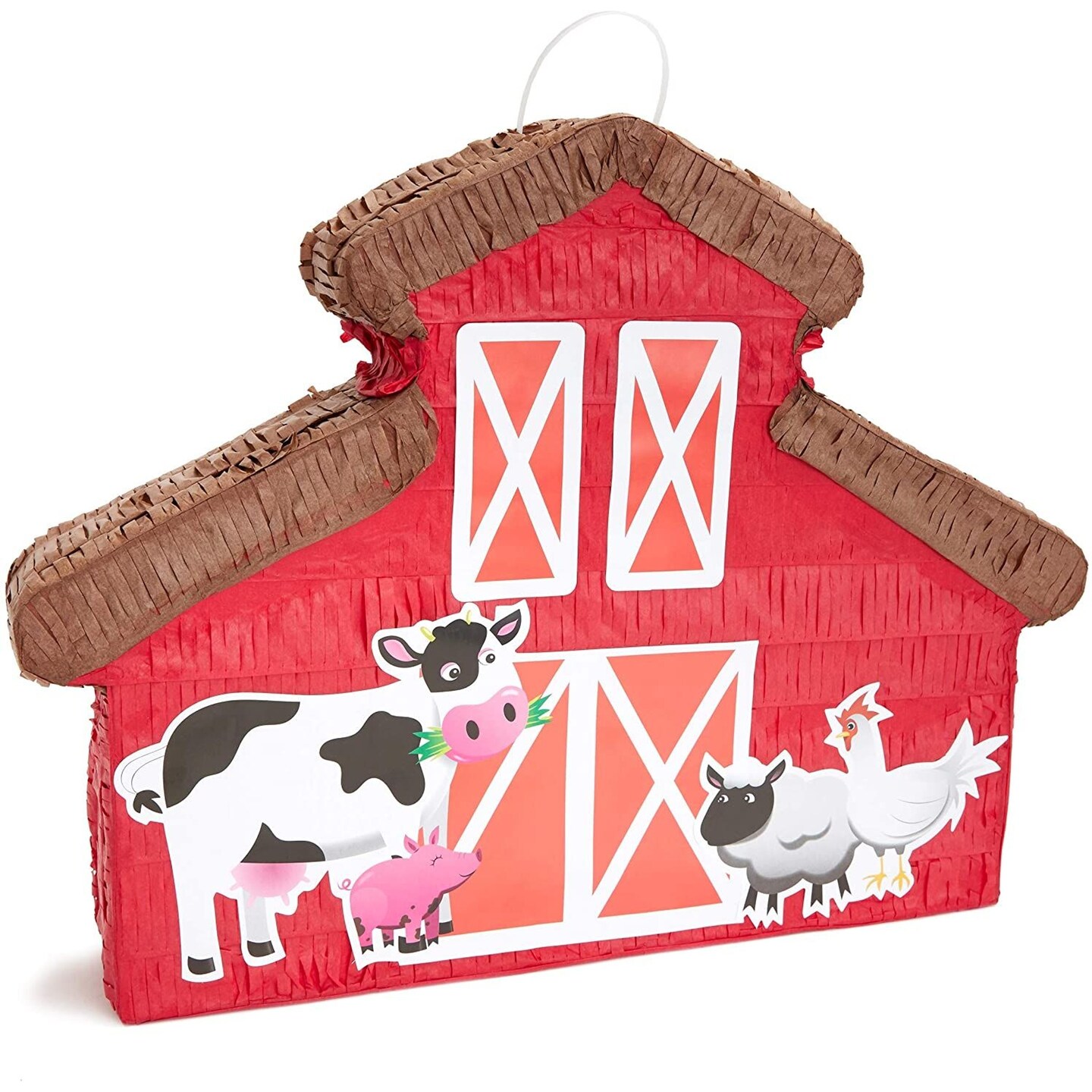 Barnyard Pinata for Farm Animals Birthday Decorations, Barn Party Supplies for Baby Shower (Small, 16.5 x 3.0 x 12.6 In)