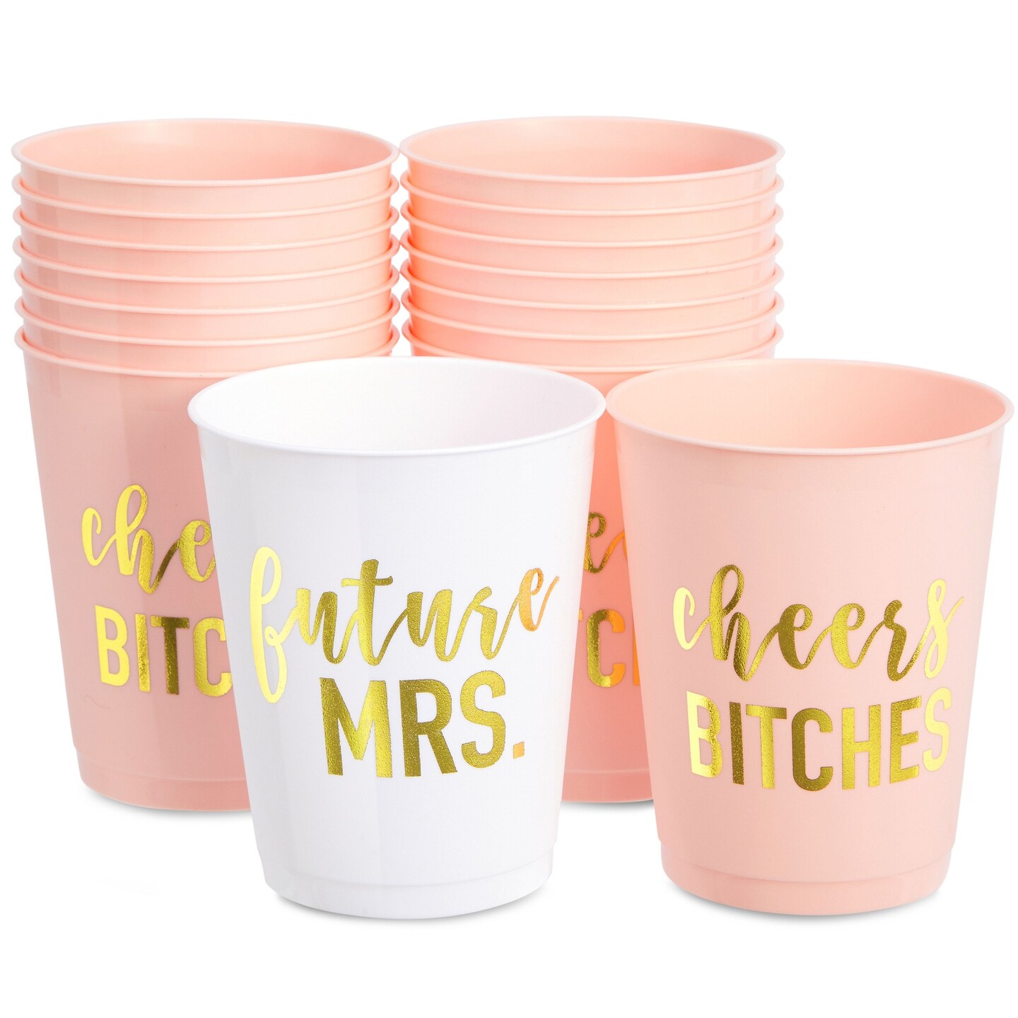 16-Pack Bachelorette Party Cups, Reusable Bride and Bridesmaid Cups for  Bridal Shower Party, Bachelorette Favors and Bridesmaid Gifts, Future Mrs +  Cheers (16 oz) 