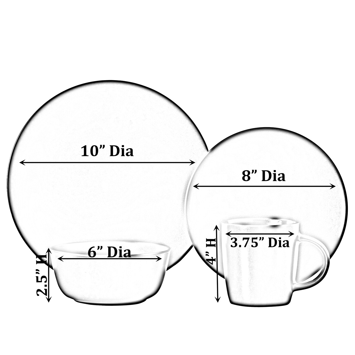 16 PC Spin Wash Dinnerware Dish Set for 4 Person, Mugs, Salad and Dinner  Plates and Bowls Sets, High Quality Dishes with Highly Chip and Crack  Resistant, Dishwasher and Microwave Safe