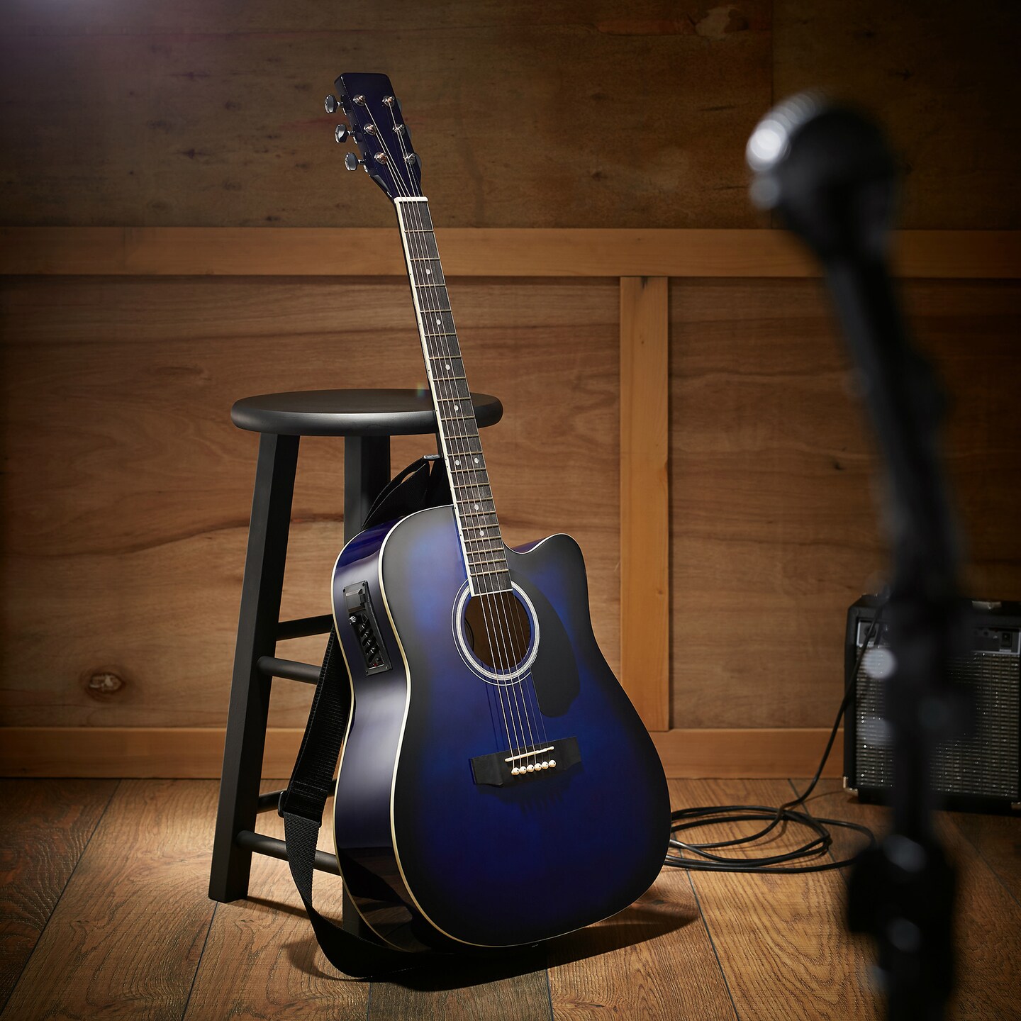 Ashthorpe Full-Size Dreadnought Cutaway Acoustic-Electric Guitar Bundle - Premium Tonewoods
