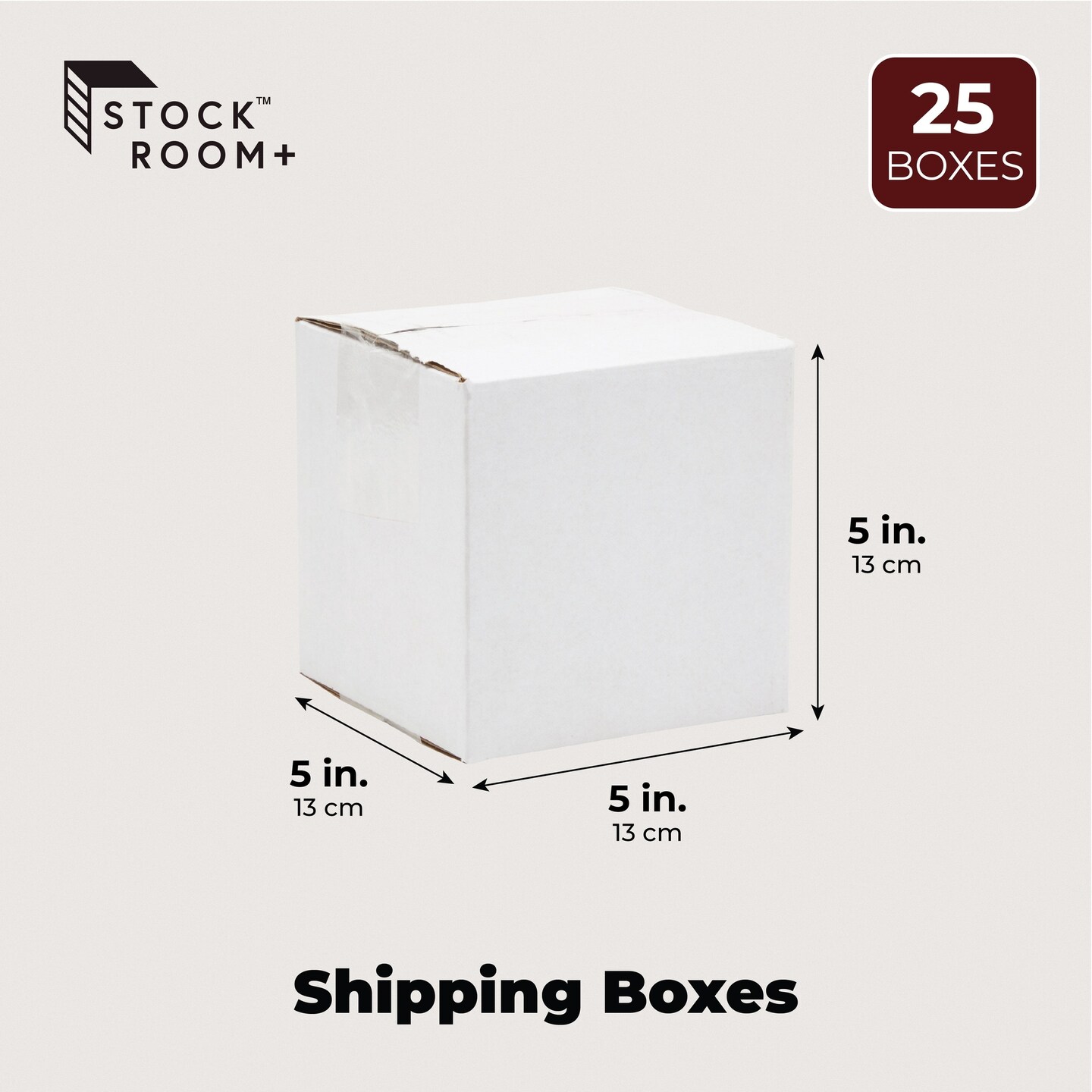25 Pack White Corrugated Shipping Boxes for Mailing Packages, Cardboard Packaging Mailers for Small Business, Gifts, Small Item Storage for Christmas Ornaments (5 x 5 x 5 Inches)