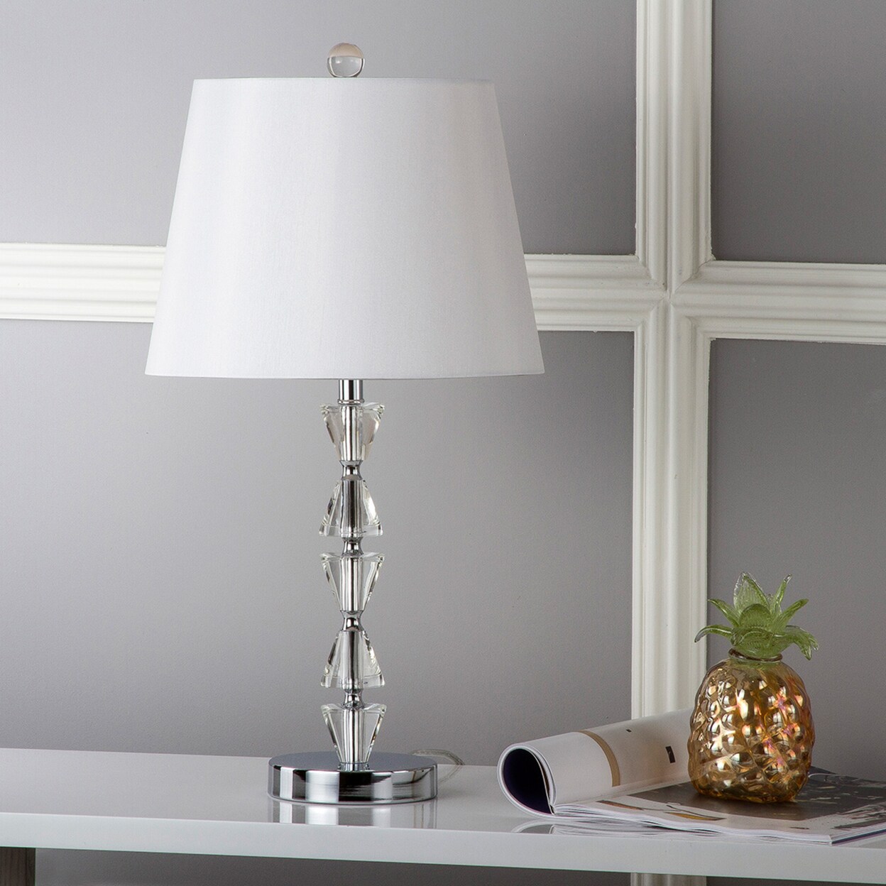 Safavieh   Deco Prism Crystal Lamp (Set of 2) | Clear / White |
