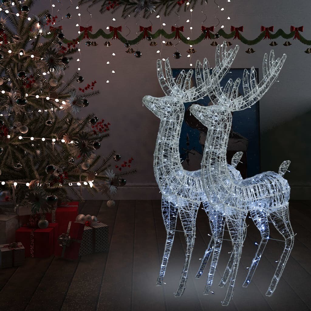 Acrylic Christmas Reindeers 250 LED 2 pcs 70.9&#x22;