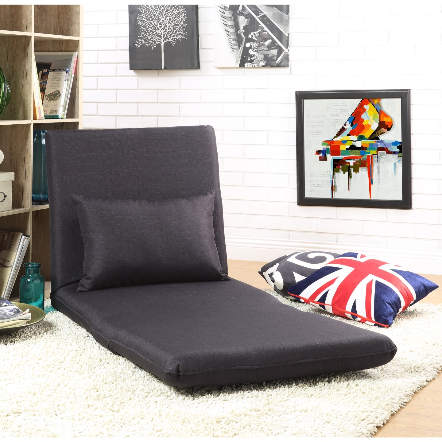 Relaxie Linen Convertible Flip Floor Chair Sleeper