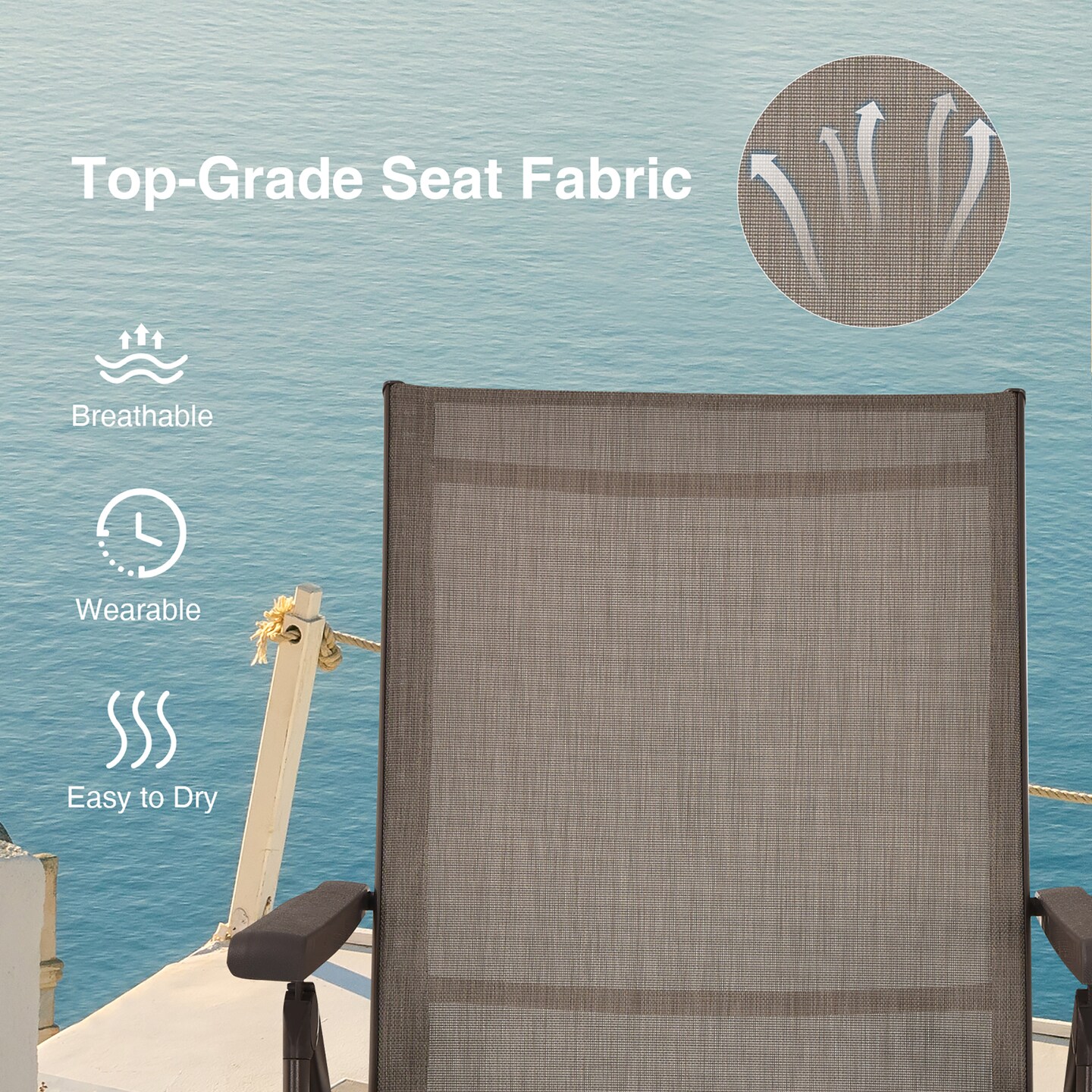 Costway Patio Folding Chaise Lounge Chair Outdoor Portable Reclining Lounger Beach Black\Brown\Grey