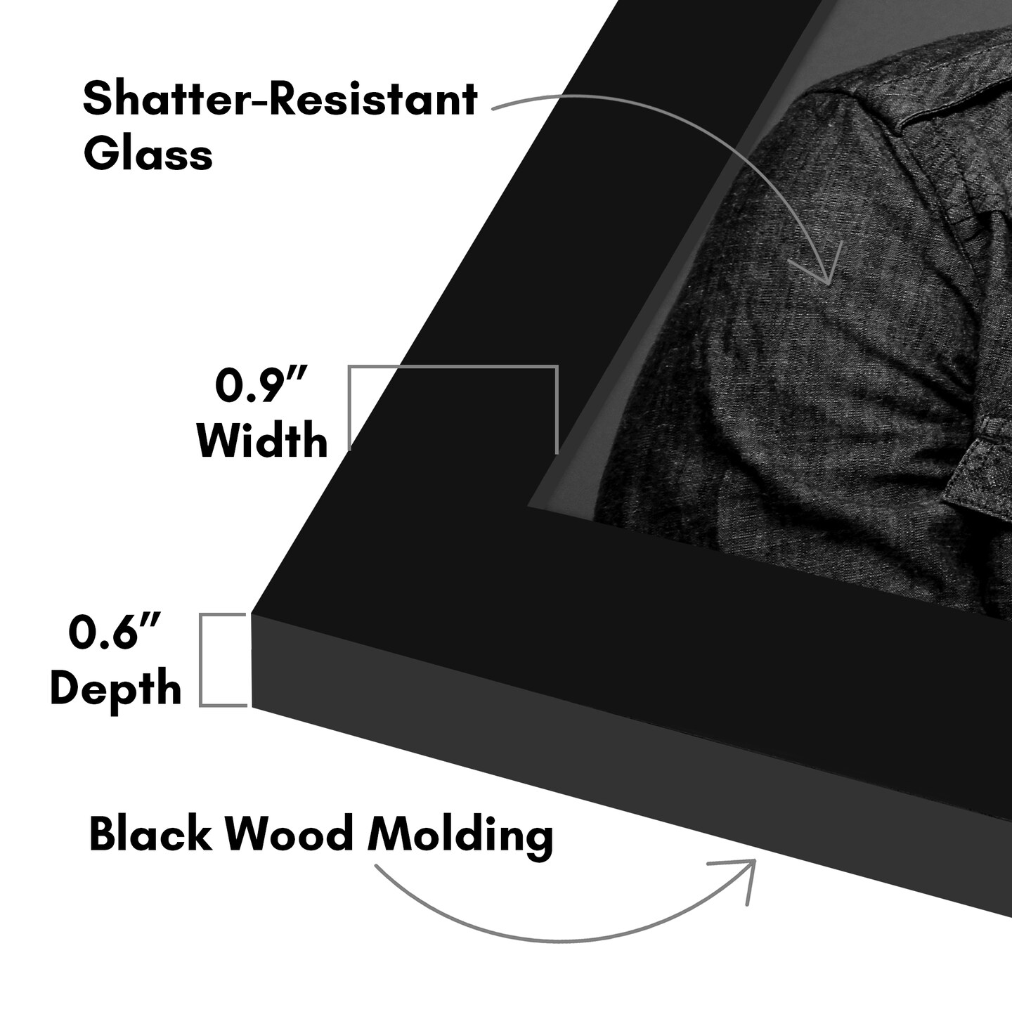 Americanflat Gallery Picture Frame - Photo Frame for Wall Decor - Shatter Resistant Glass - Adjustable Hanging Hardware - Includes Easel for Tabletop Display